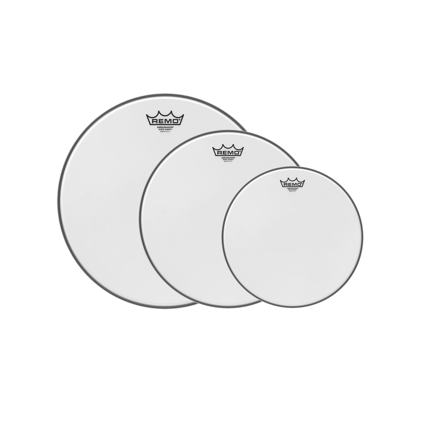 Remo 10/12/14" Ambassador White Suede Drumhead (3 Pack Bundle) Drums and Percussion / Parts and Accessories / Heads