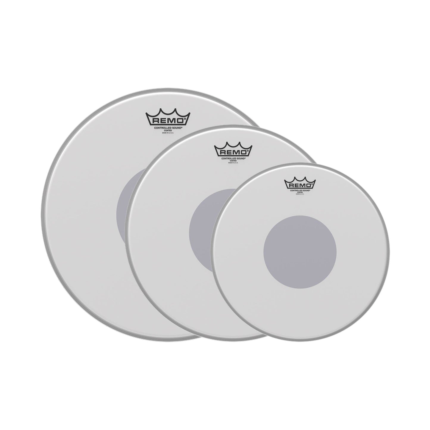 Remo 10/12/14" Controlled Sound Coated Black Dot Drumhead (3 Pack Bundle) Drums and Percussion / Parts and Accessories / Heads