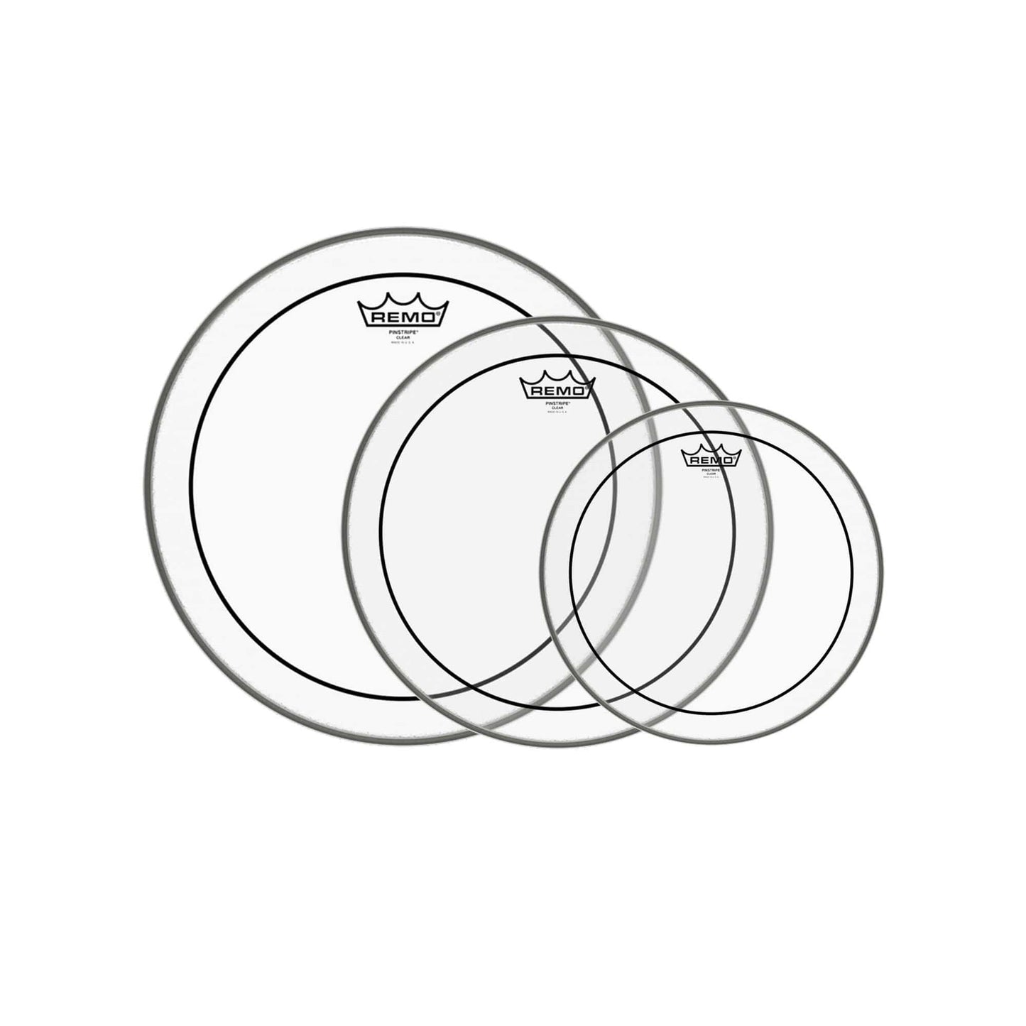 Remo 10/12/14" Pinstripe Clear Drumhead (3 Pack Bundle) Drums and Percussion / Parts and Accessories / Heads