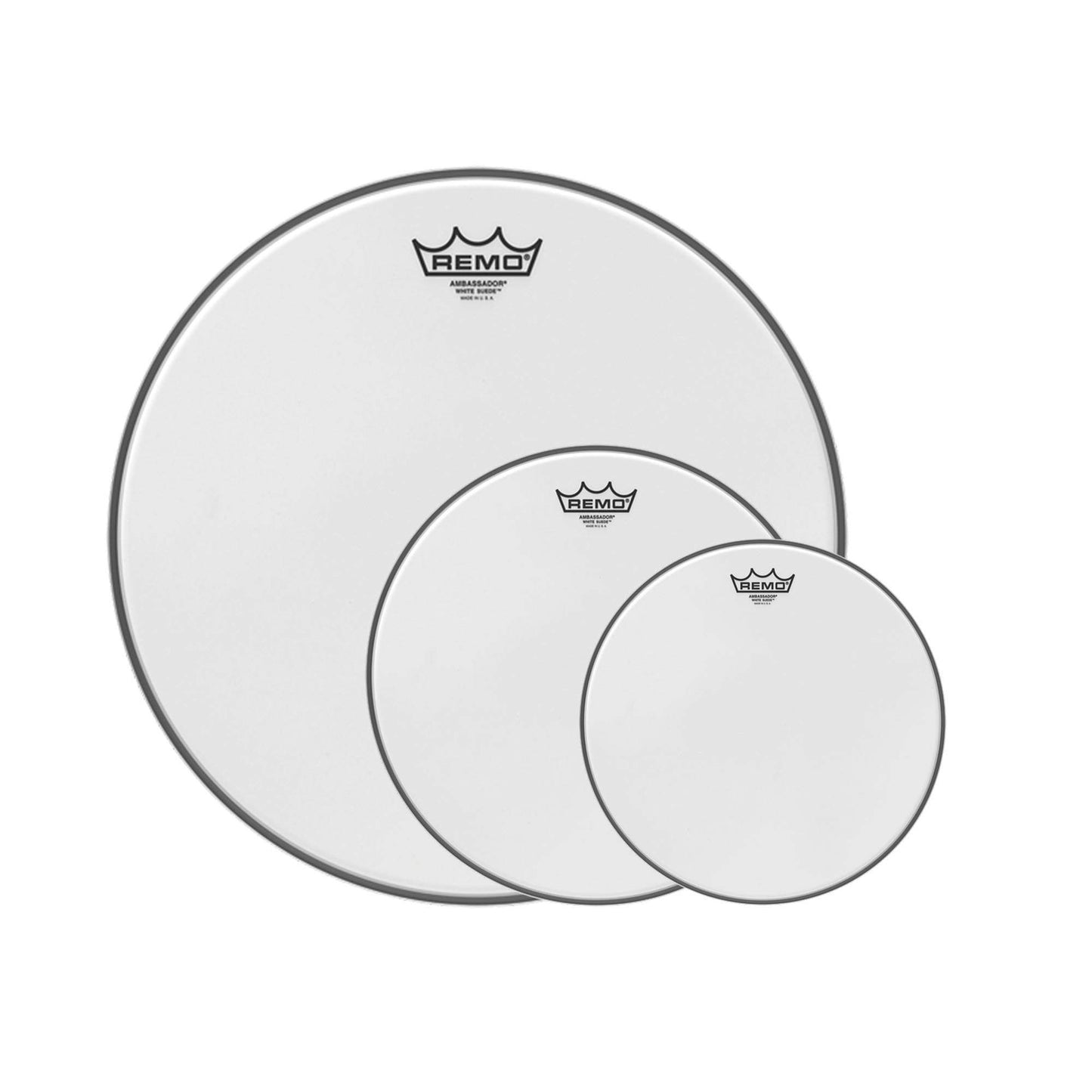 Remo 10/12/16" Ambassador White Suede Drumhead (3 Pack Bundle) Drums and Percussion / Parts and Accessories / Heads