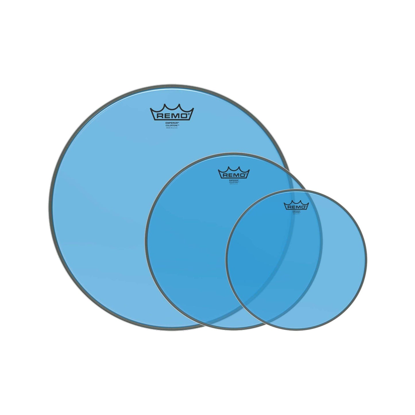 Remo 10/12/16" Emperor Colortone Blue Drumhead (3 Pack Bundle) Drums and Percussion / Parts and Accessories / Heads