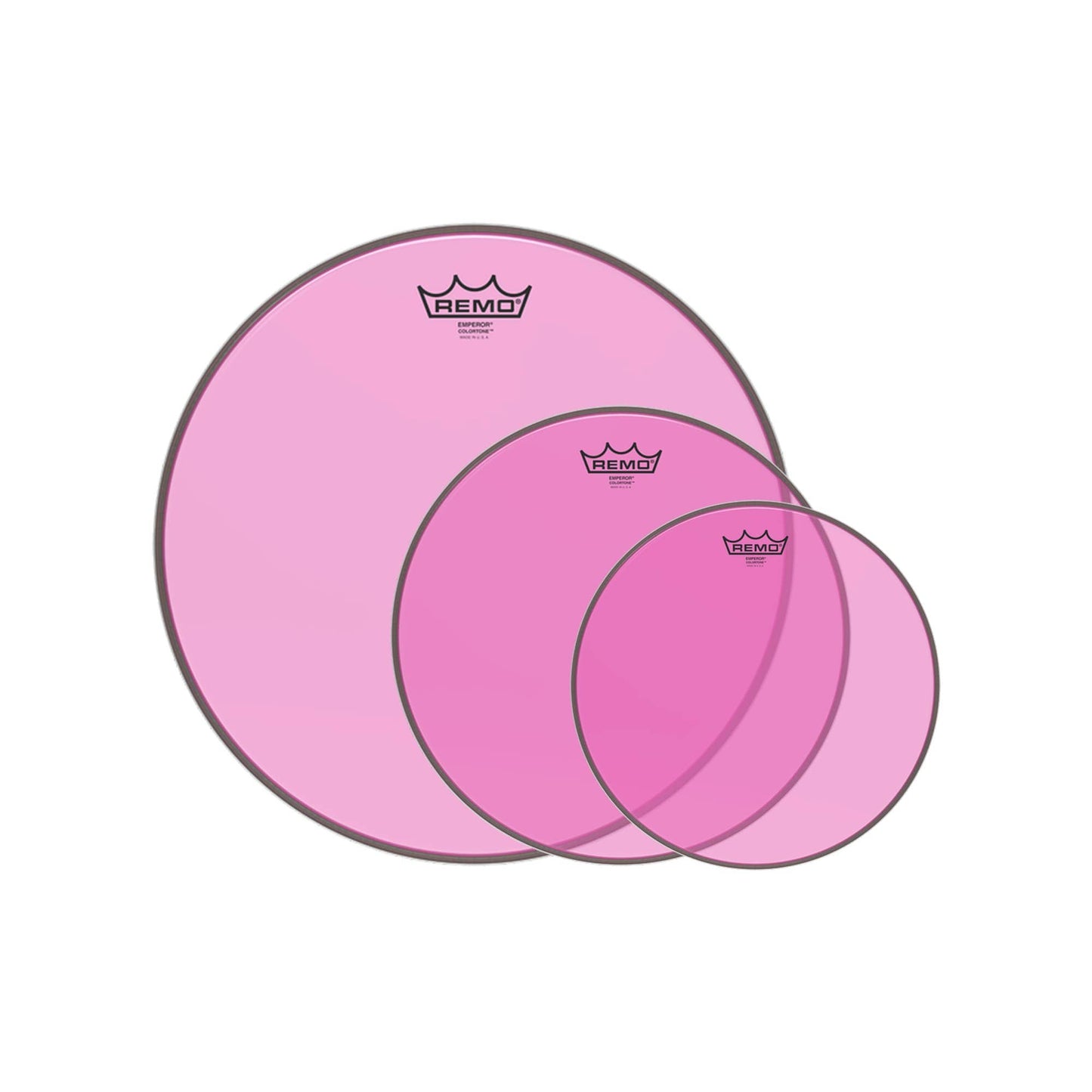 Remo 10/12/16" Emperor Colortone Pink Drumhead (3 Pack Bundle) Drums and Percussion / Parts and Accessories / Heads