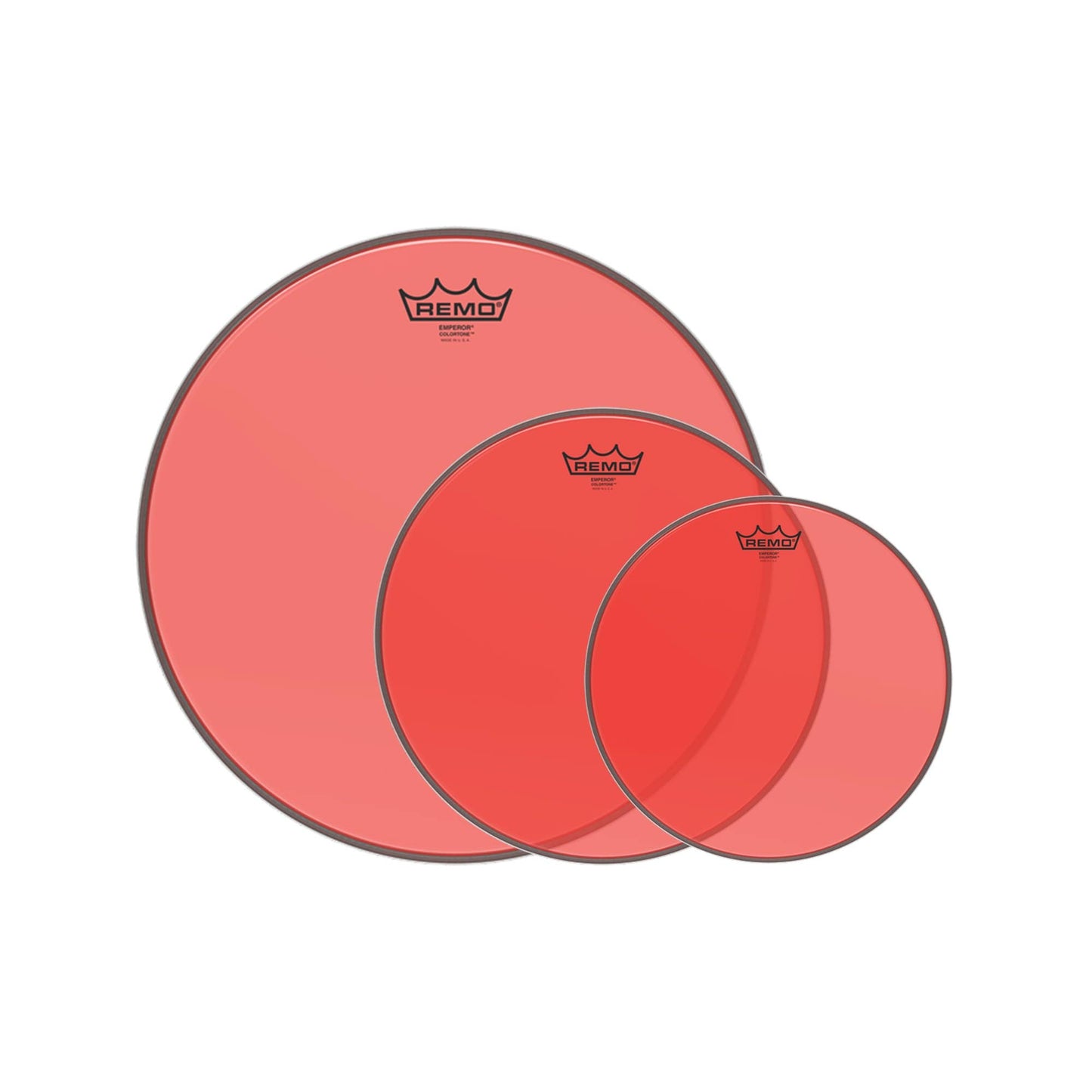 Remo 10/12/16" Emperor Colortone Red Drumhead (3 Pack Bundle) Drums and Percussion / Parts and Accessories / Heads