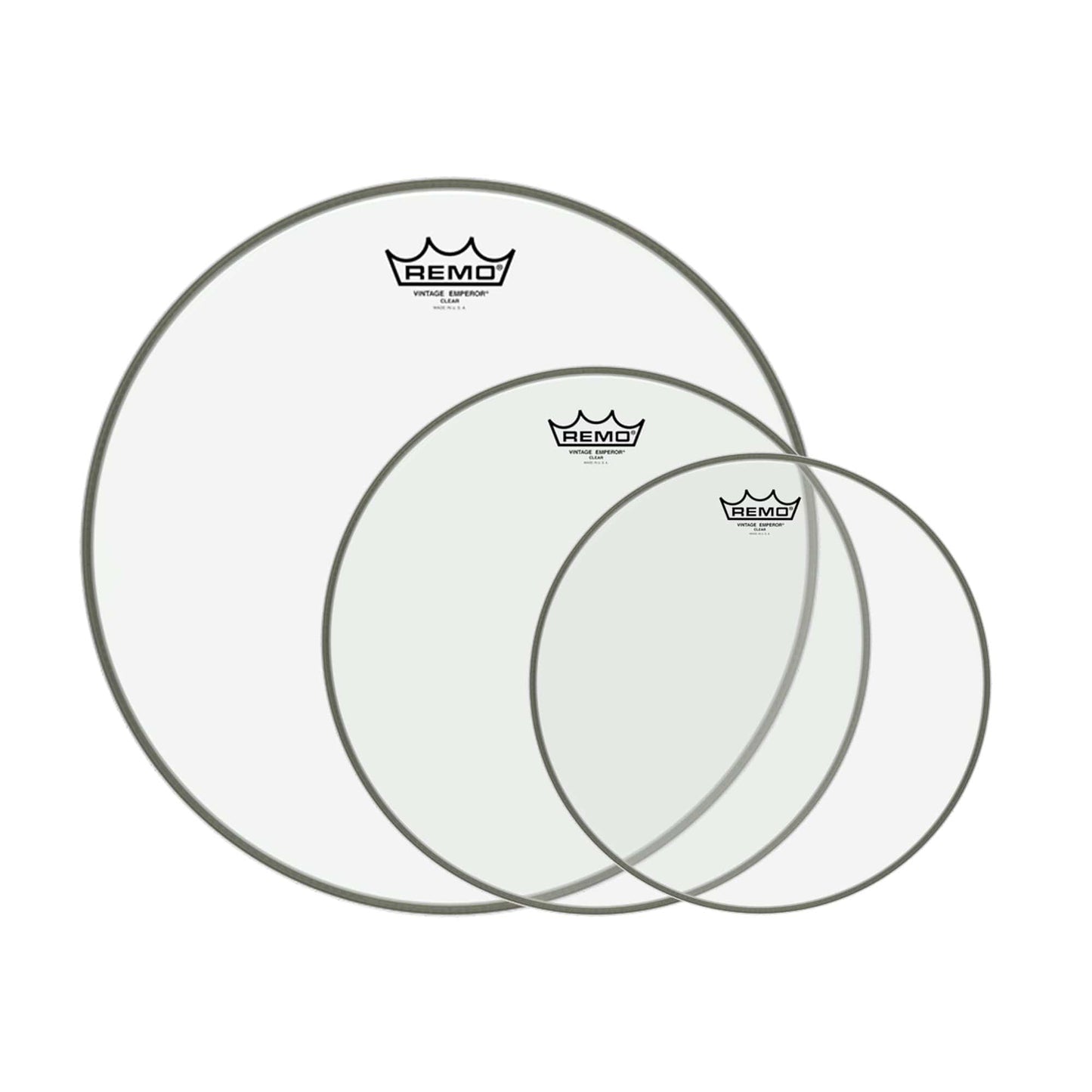 Remo 10/12/16" Vintage Emperor Clear Drumhead (3 Pack Bundle) Drums and Percussion / Parts and Accessories / Heads