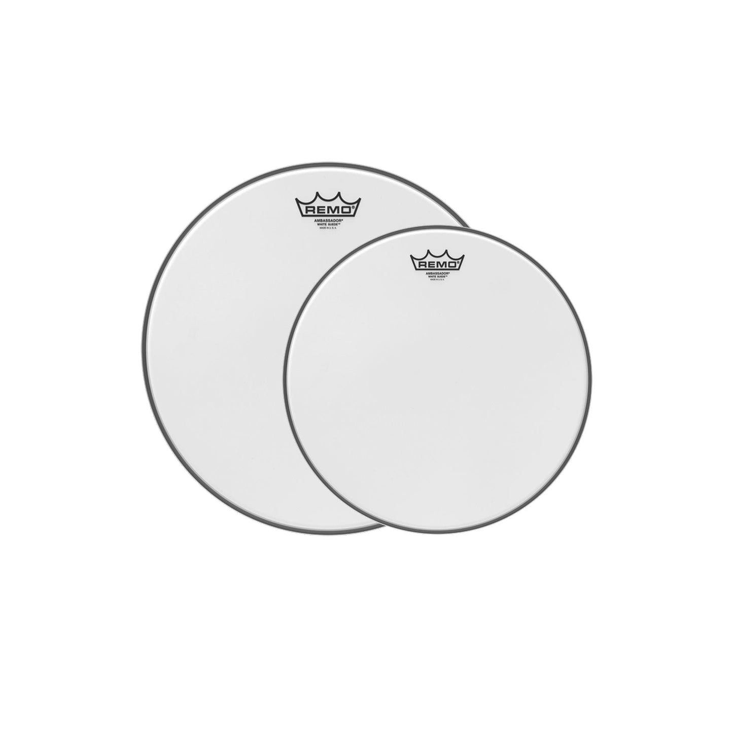 Remo 12/14" Ambassador White Suede Drumhead (2 Pack Bundle) Drums and Percussion / Parts and Accessories / Heads