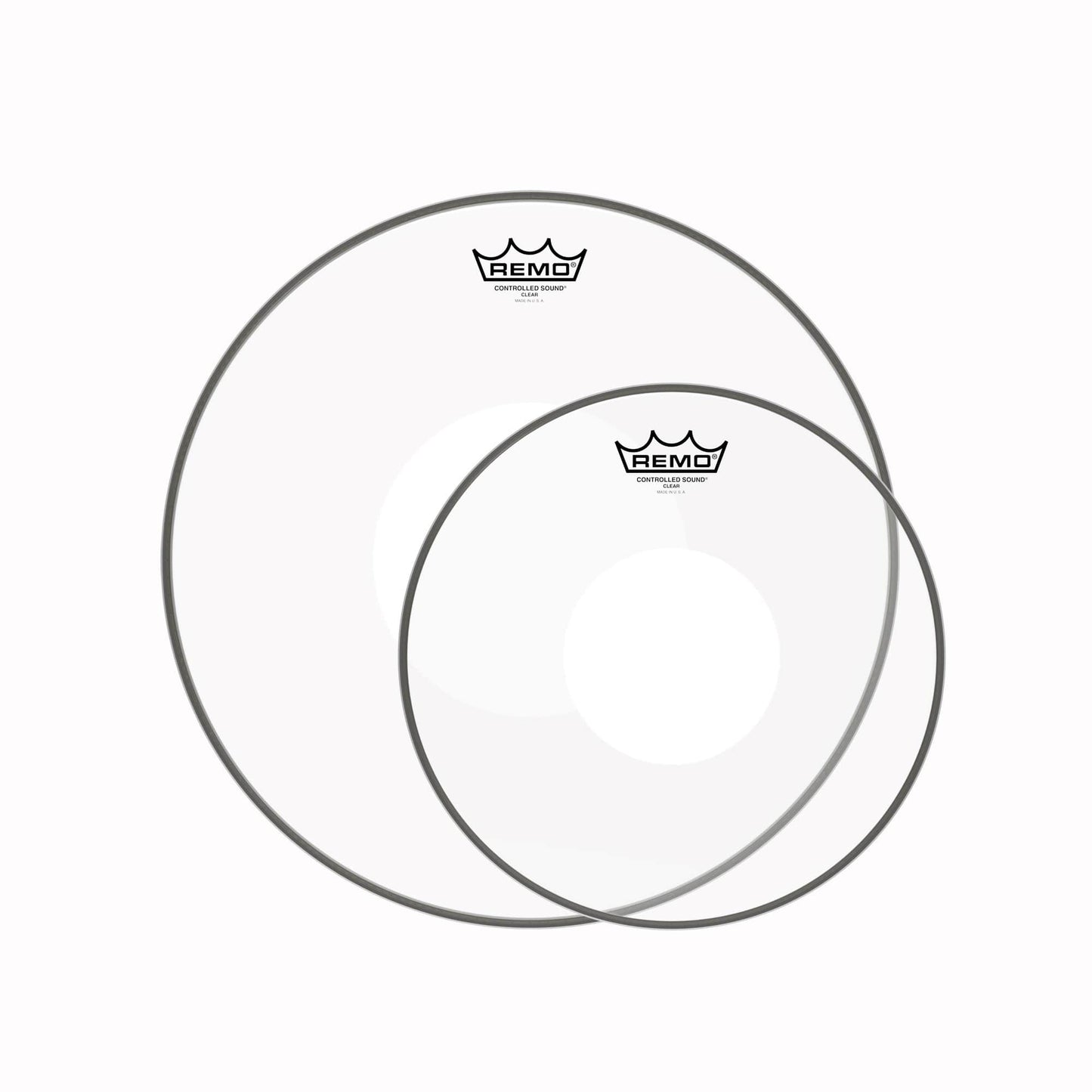 Remo 12/16" Controlled Sound Clear White Dot Drumhead (2 Pack Bundle) Drums and Percussion / Parts and Accessories / Heads