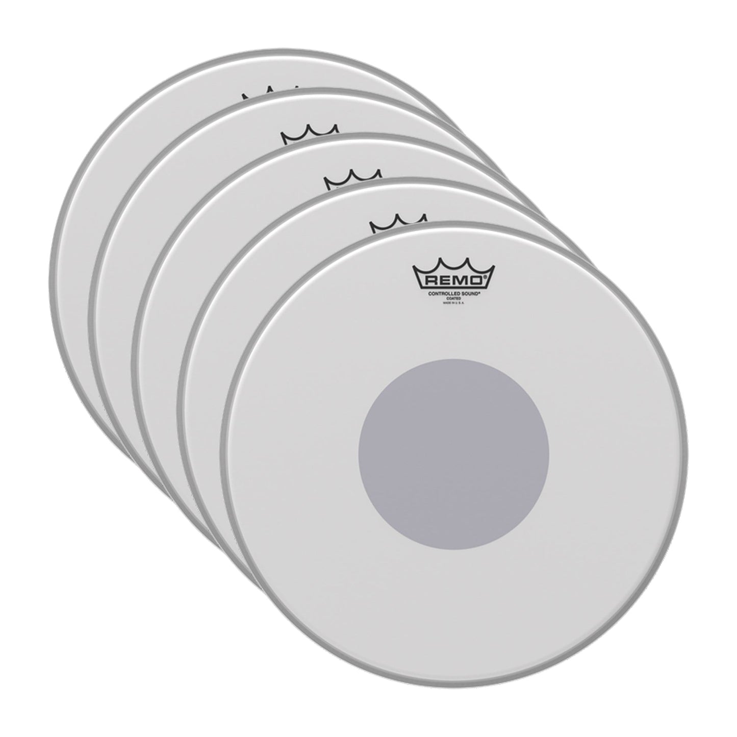 Remo 13" Controlled Sound Coated Black Dot Drumhead (5 Pack Bundle) Drums and Percussion / Parts and Accessories / Heads