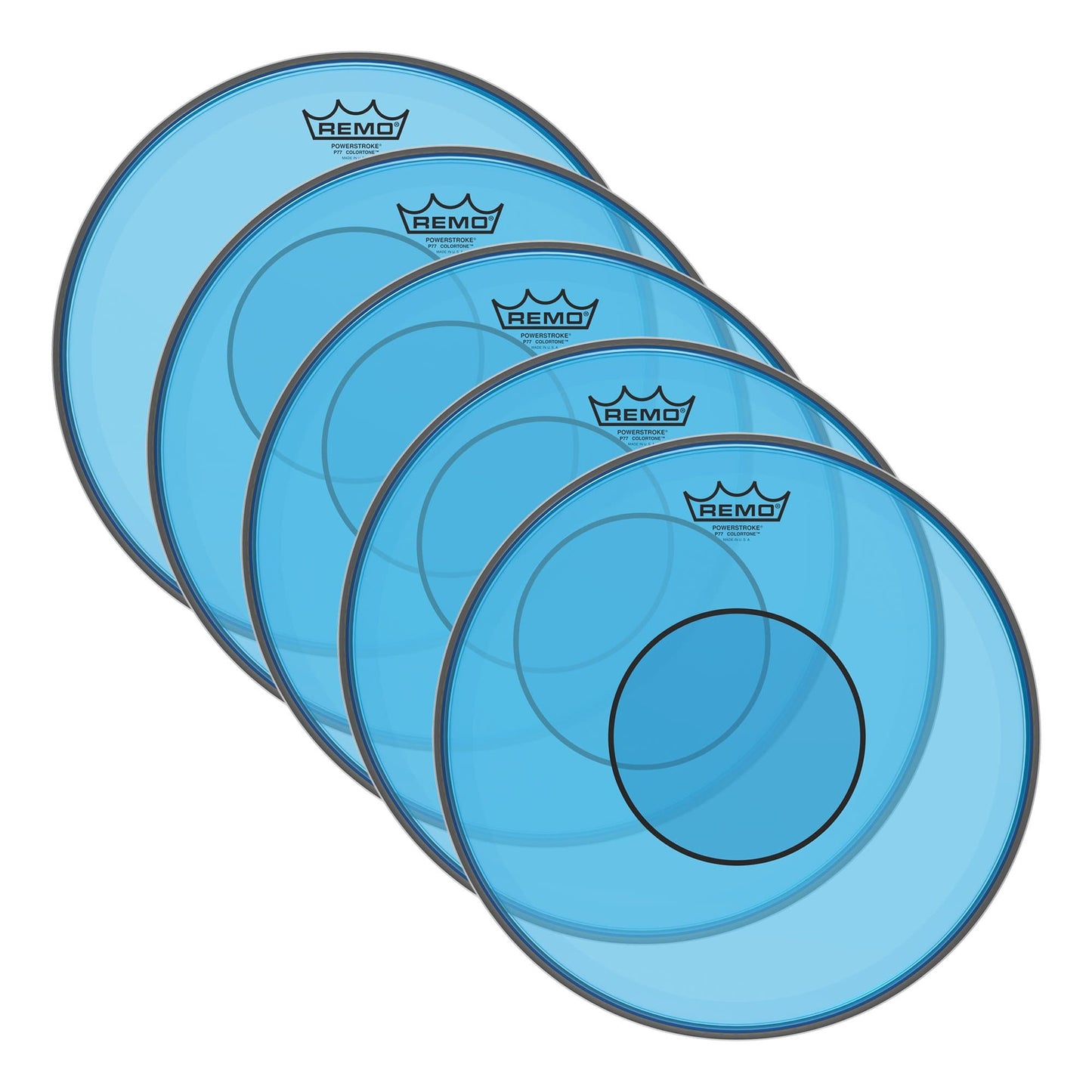 Remo 13" Powerstroke 77 Colortone Blue Drumhead (5 Pack Bundle) Drums and Percussion / Parts and Accessories / Heads
