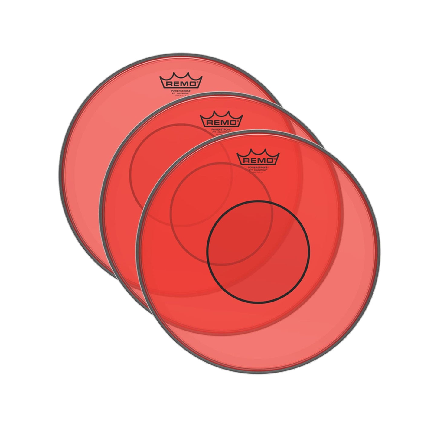 Remo 13" Powerstroke 77 Colortone Red Drumhead (3 Pack Bundle) Drums and Percussion / Parts and Accessories / Heads