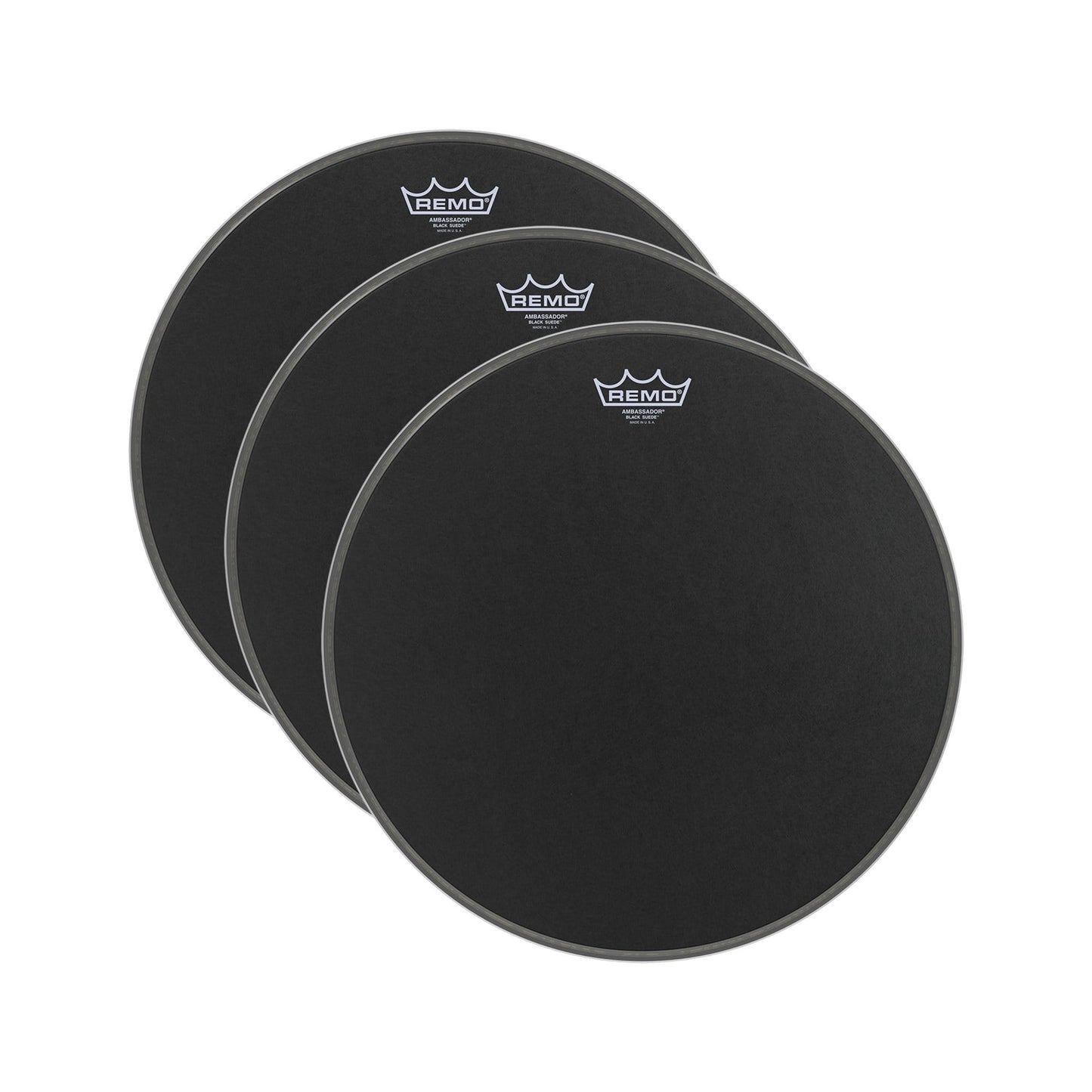 Remo 14" Ambassador Black Suede Drumhead (3 Pack Bundle) Drums and Percussion / Parts and Accessories / Heads