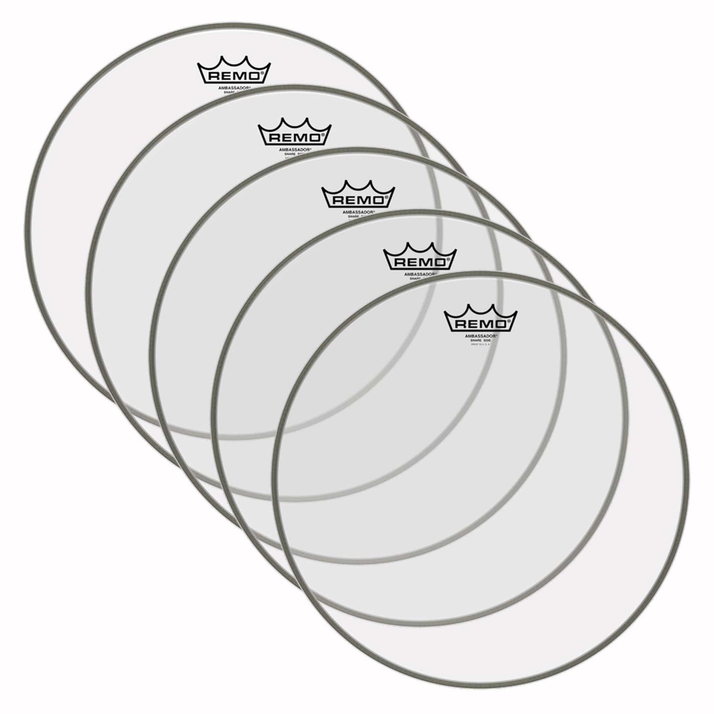 Remo 14" Ambassador Clear Snare Side Drumhead (5 Pack Bundle) Drums and Percussion / Parts and Accessories / Heads