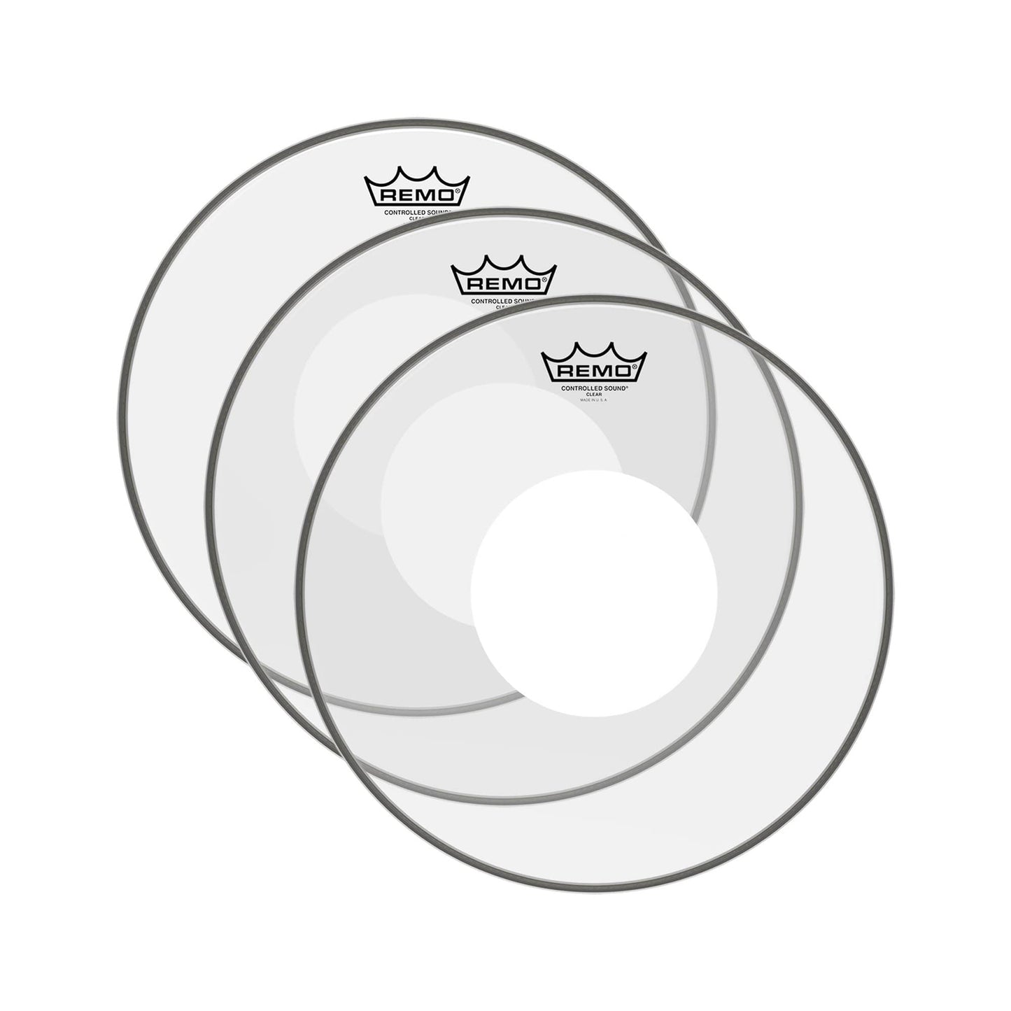 Remo 14" Controlled Sound Clear Drumhead w/Top White Dot (3 Pack Bundle) Drums and Percussion / Parts and Accessories / Heads