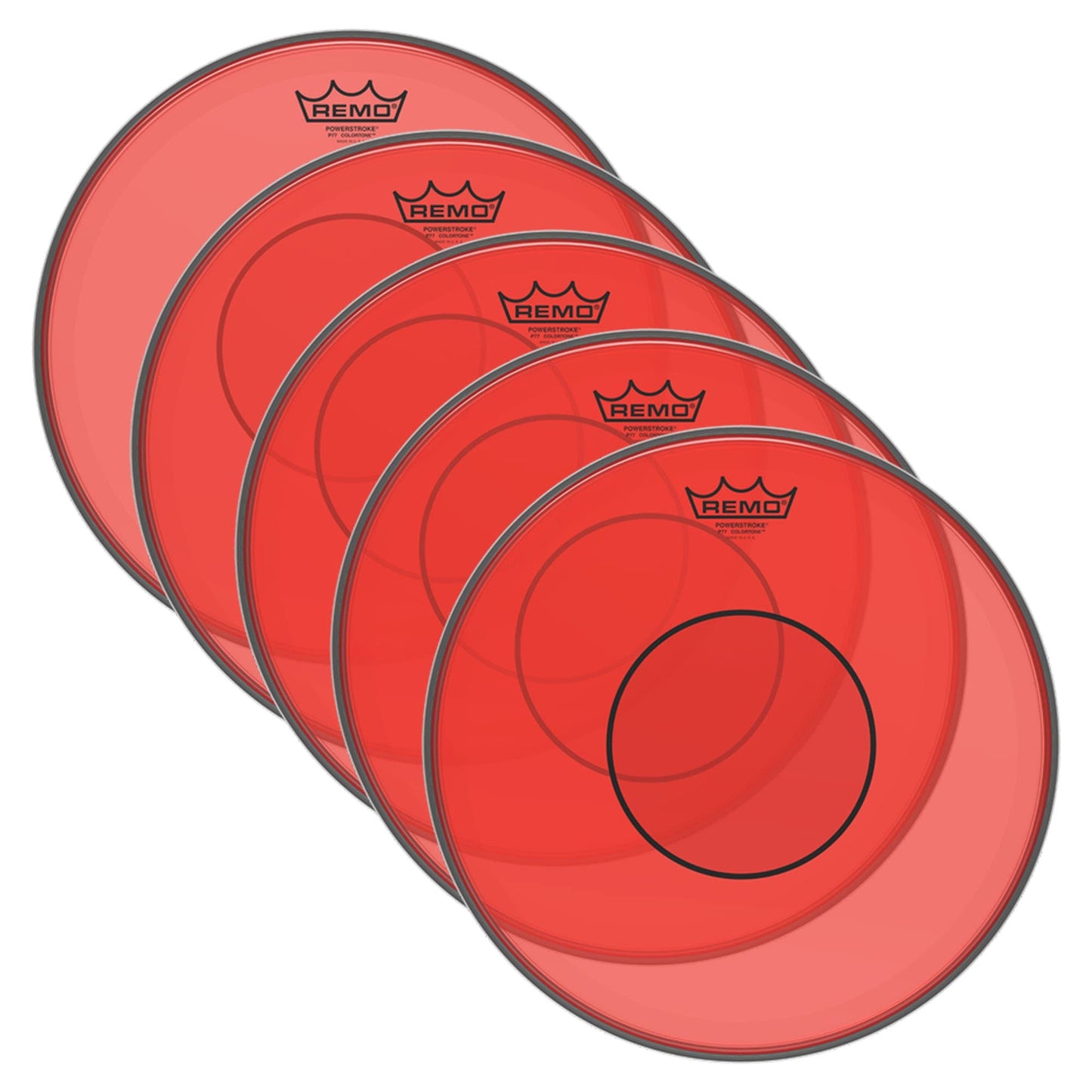 Remo 14" Powerstroke 77 Colortone Red Drumhead (5 Pack Bundle) Drums and Percussion / Parts and Accessories / Heads