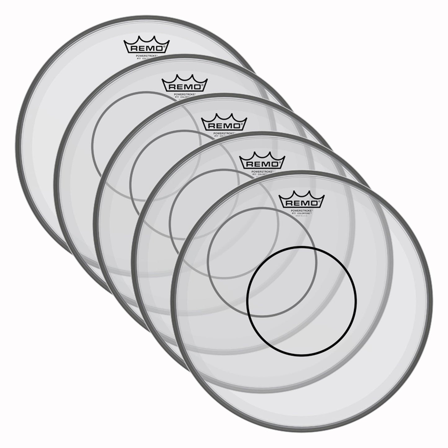 Remo 14" Powerstroke 77 Colortone Smoke Drumhead (5 Pack Bundle) Drums and Percussion / Parts and Accessories / Heads