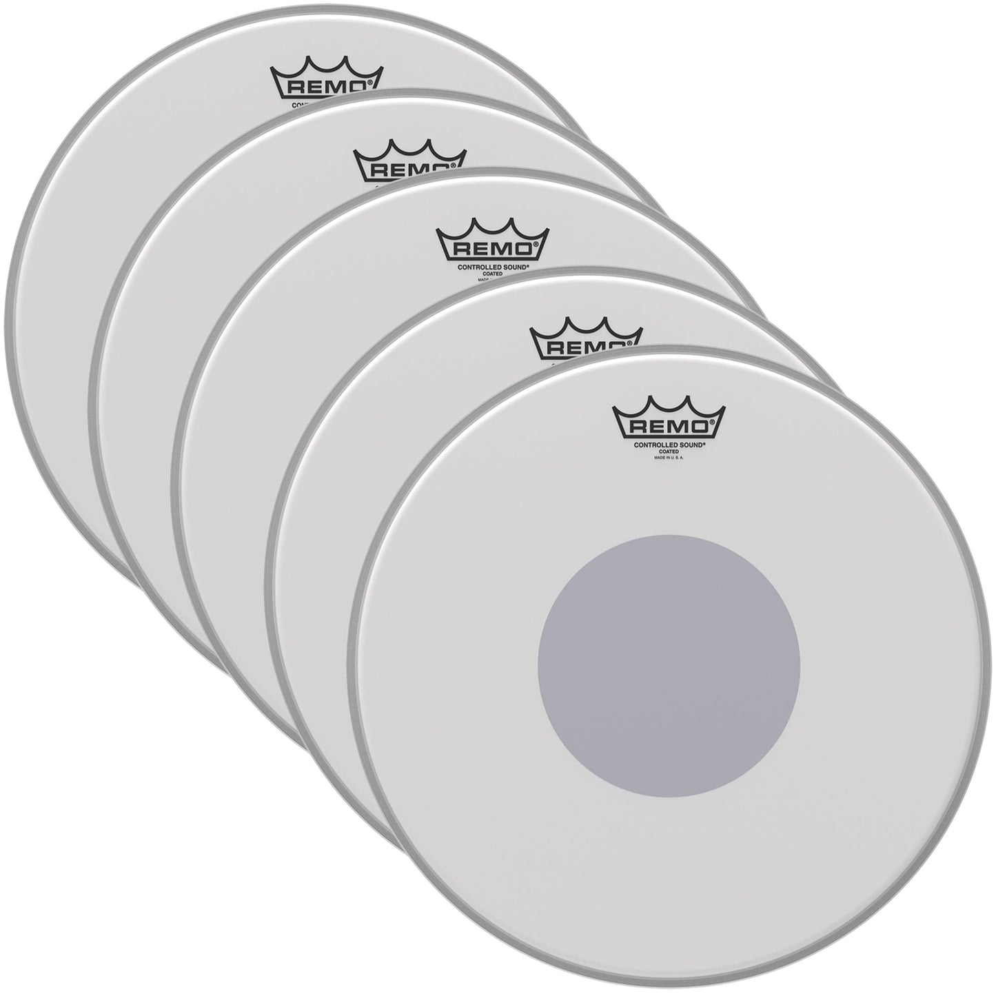 Remo 15" Controlled Sound Coated Black Dot Drumhead (5 Pack Bundle) Drums and Percussion / Parts and Accessories / Heads