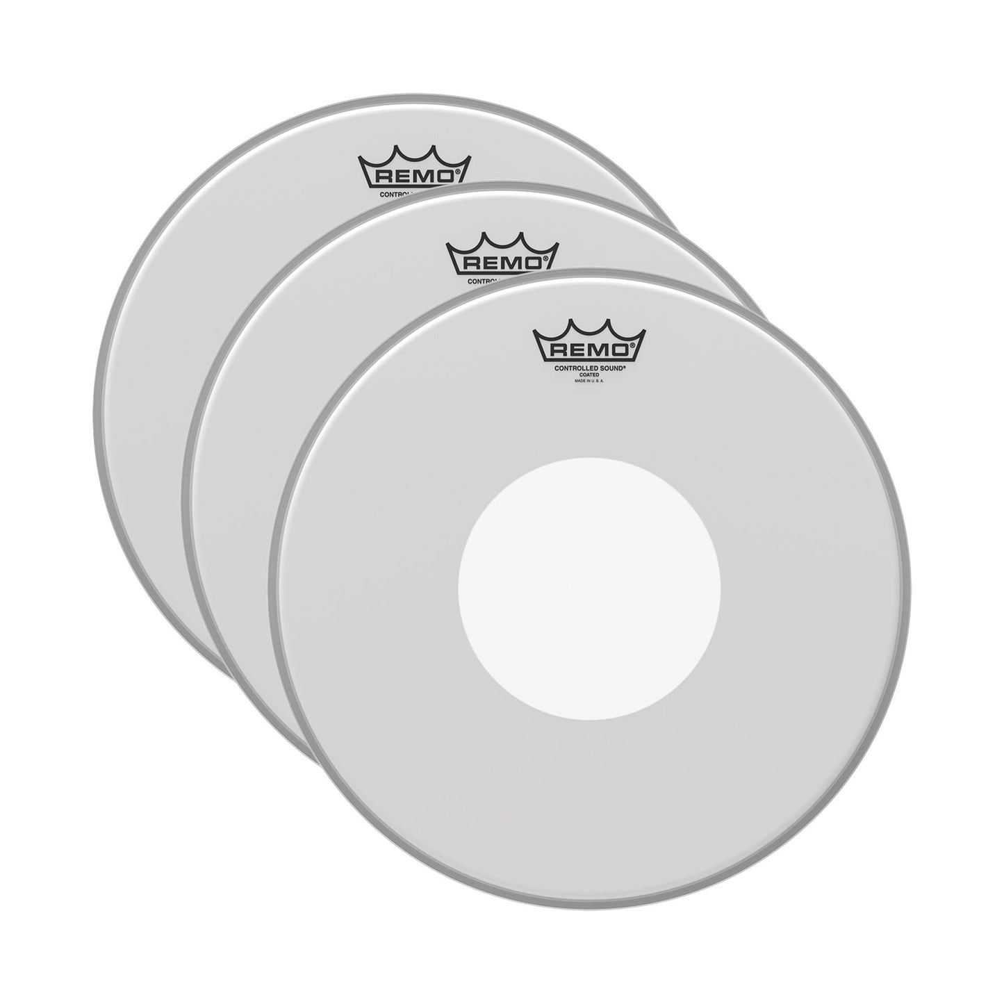 Remo 15" Controlled Sound Coated White Dot Drumhead (3 Pack Bundle) Drums and Percussion / Parts and Accessories / Heads