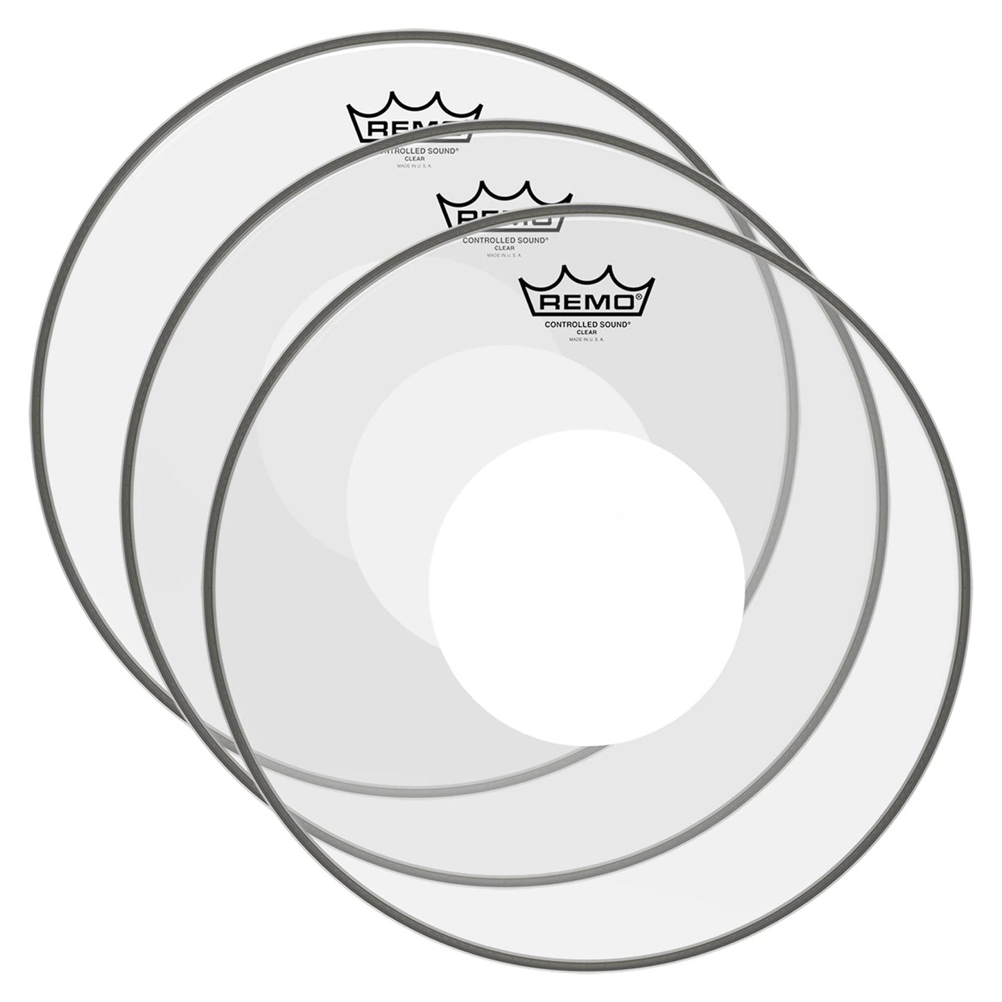 Remo 16" Controlled Sound Clear Drumhead w/Top White Dot (3 Pack Bundle) Drums and Percussion / Parts and Accessories / Heads
