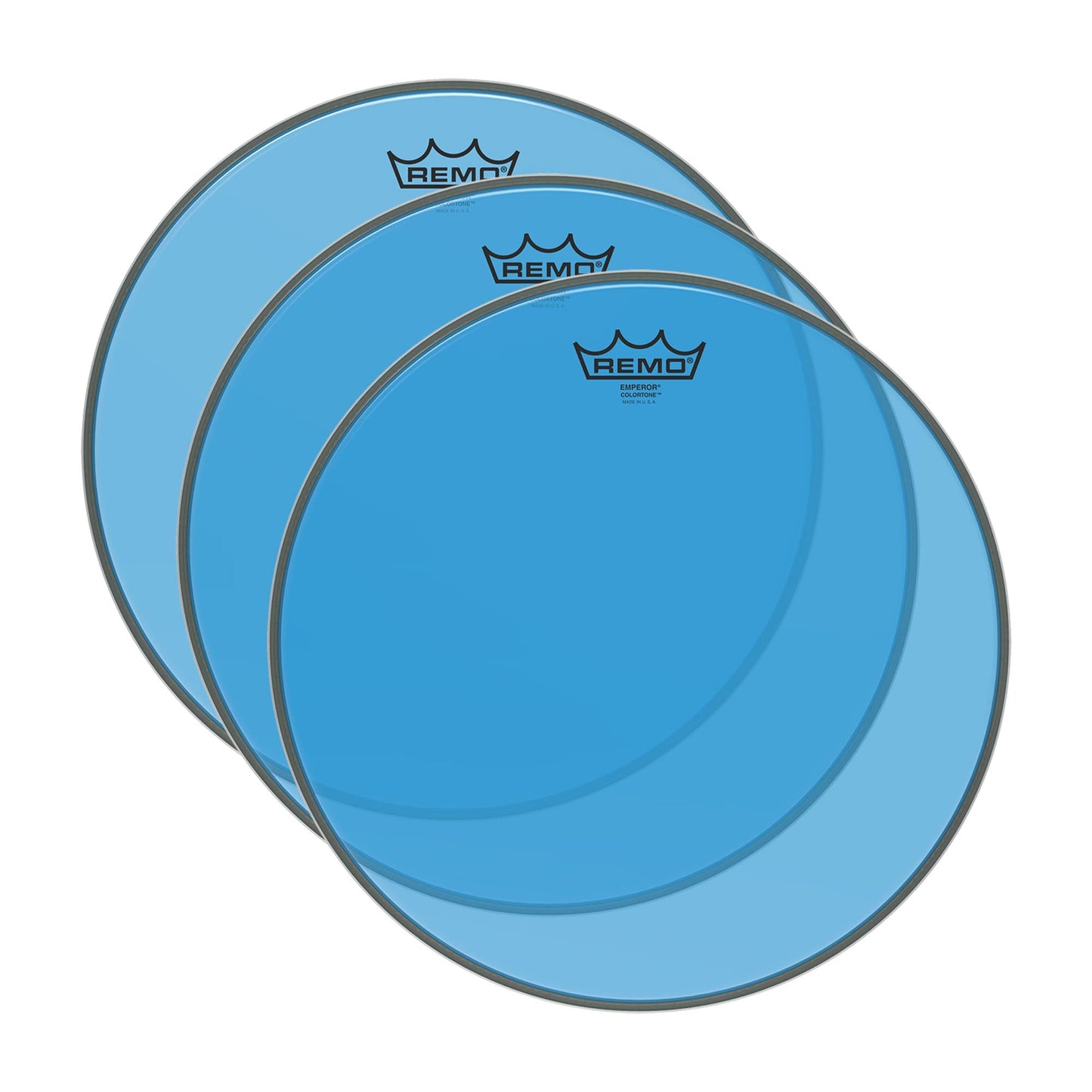 Remo 16" Emperor Colortone Blue Drumhead (3 Pack Bundle) Drums and Percussion / Parts and Accessories / Heads