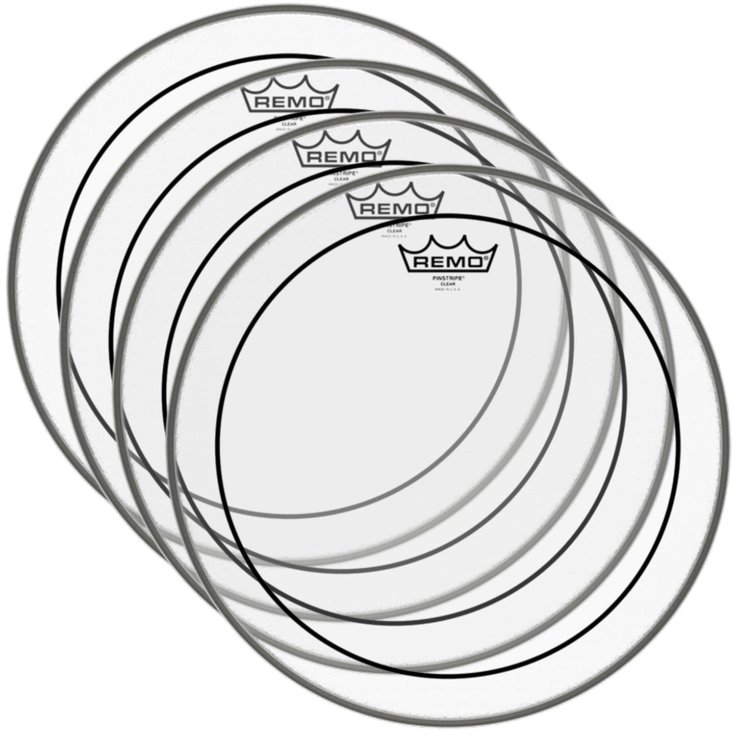 Remo 18" Pinstripe Clear Drumhead (4 Pack Bundle) Drums and Percussion / Parts and Accessories / Heads