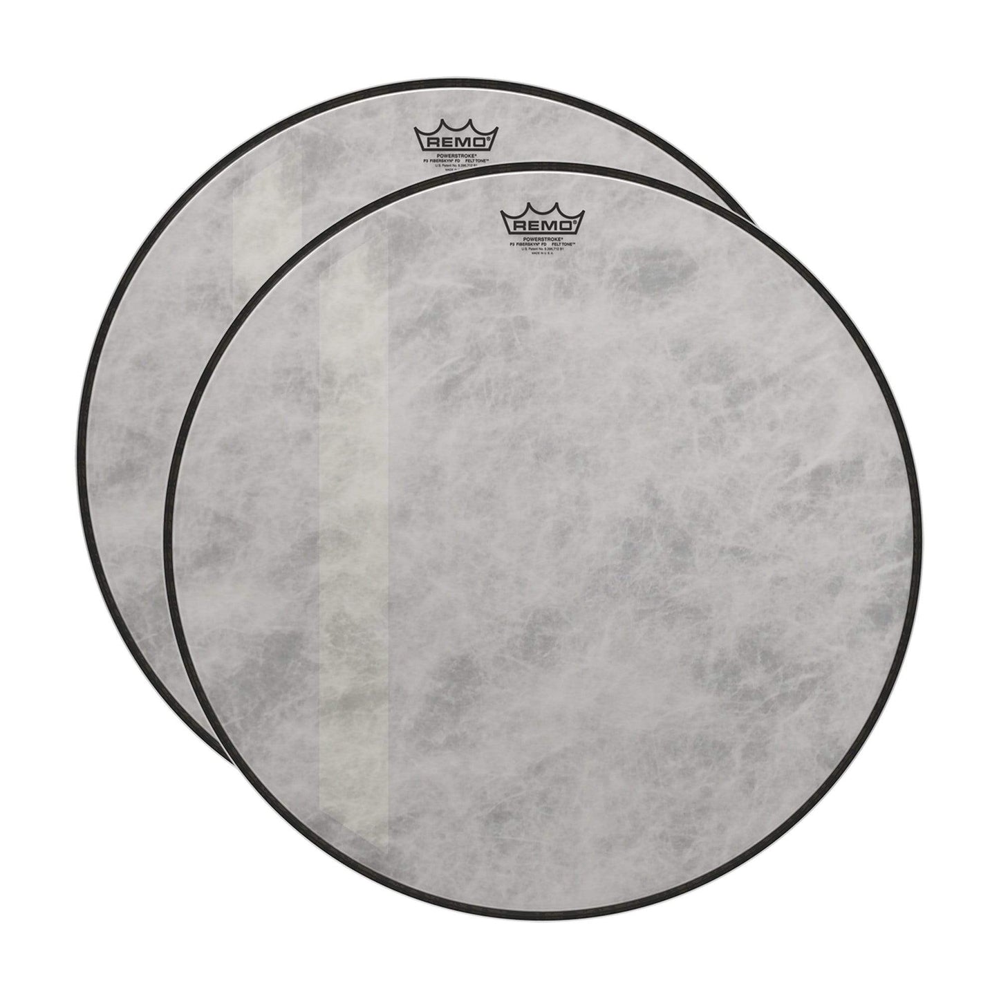 Remo 18" Powerstroke 3 Fiberskyn Diplomat Felt Tone Bass Drumhead (2 Pack Bundle) Drums and Percussion / Parts and Accessories / Heads