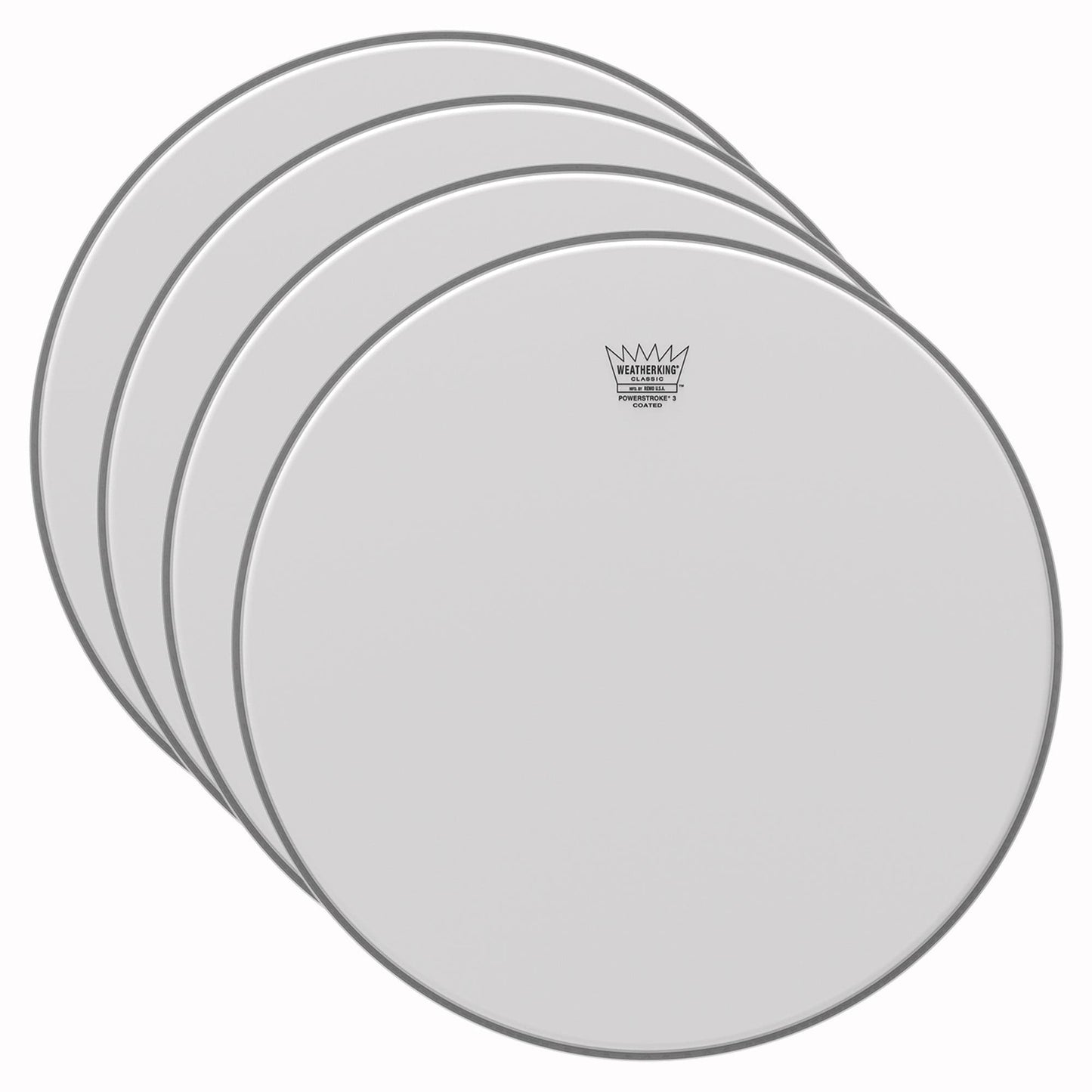 Remo 18" Powerstroke P3 Classic Coated Bass Drumhead w/No Stripe (4 Pack Bundle) Drums and Percussion / Parts and Accessories / Heads