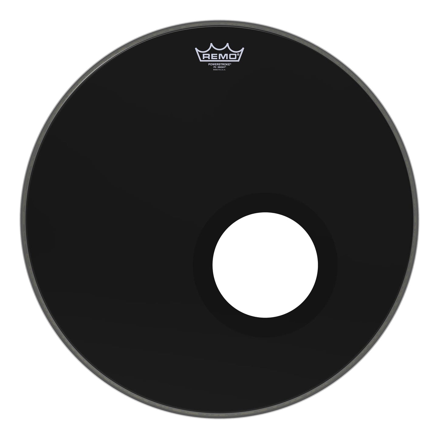 Remo 20" Powerstroke P3 Ebony Bass Drumhead w/5" Hole Drums and Percussion / Parts and Accessories / Heads