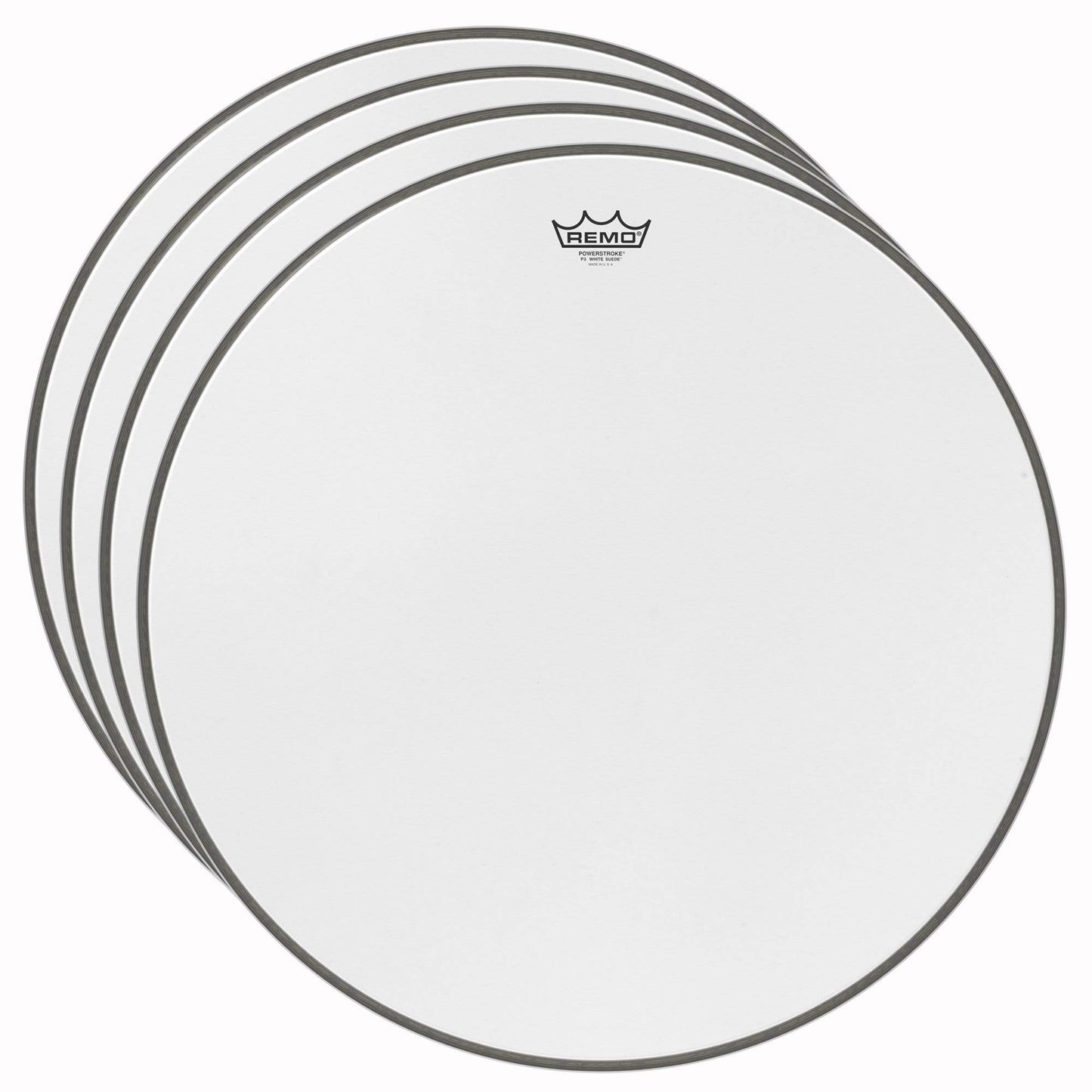 Remo 22" Powerstroke 3 P3 White Suede Bass Drumhead (4 Pack Bundle) Drums and Percussion / Parts and Accessories / Heads