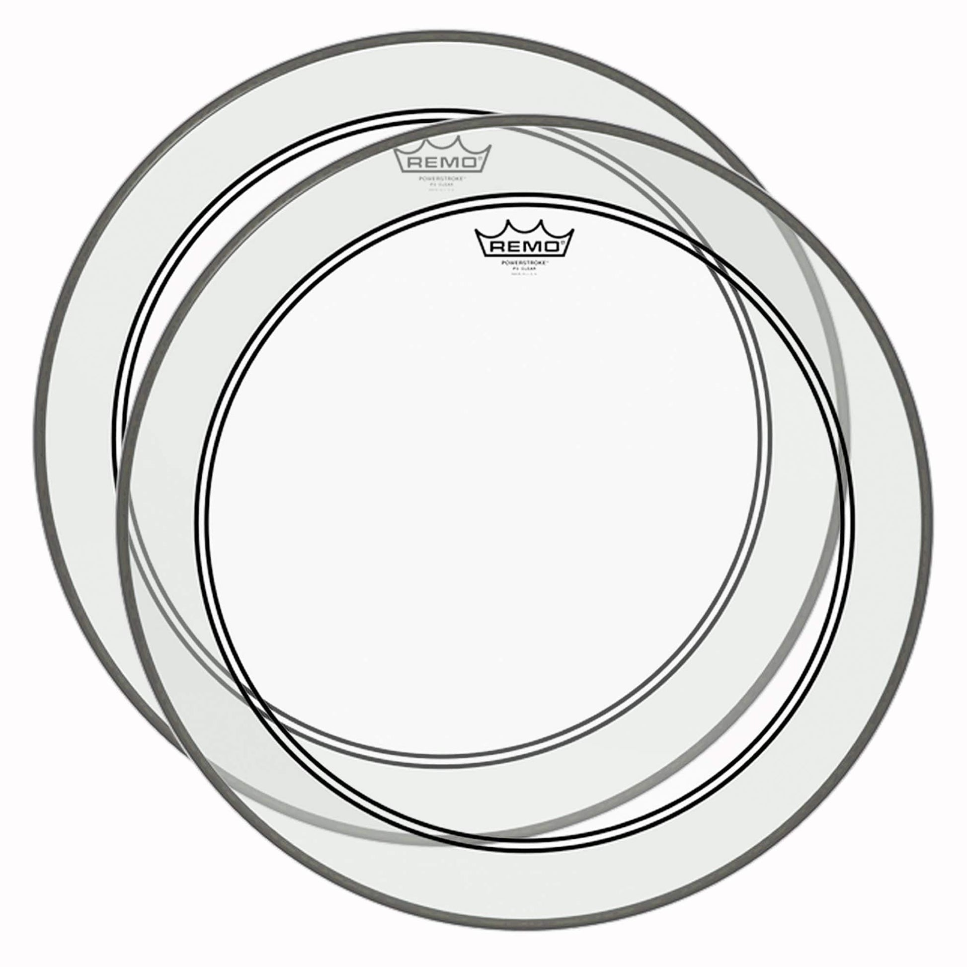 Remo 24" Powerstroke P3 Clear Bass Drumhead (2 Pack Bundle) Drums and Percussion / Parts and Accessories / Heads