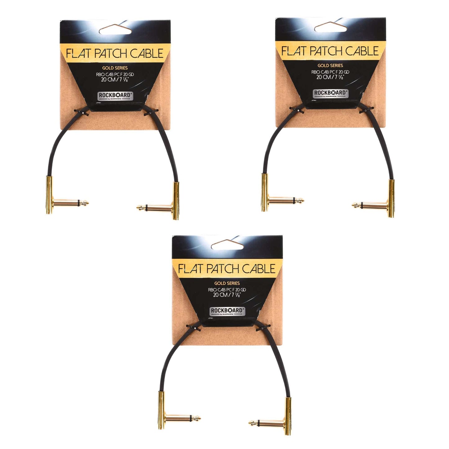 Rockgear Gold Series 20 cm / 7.87" 3 Pack Bundle Accessories / Cables