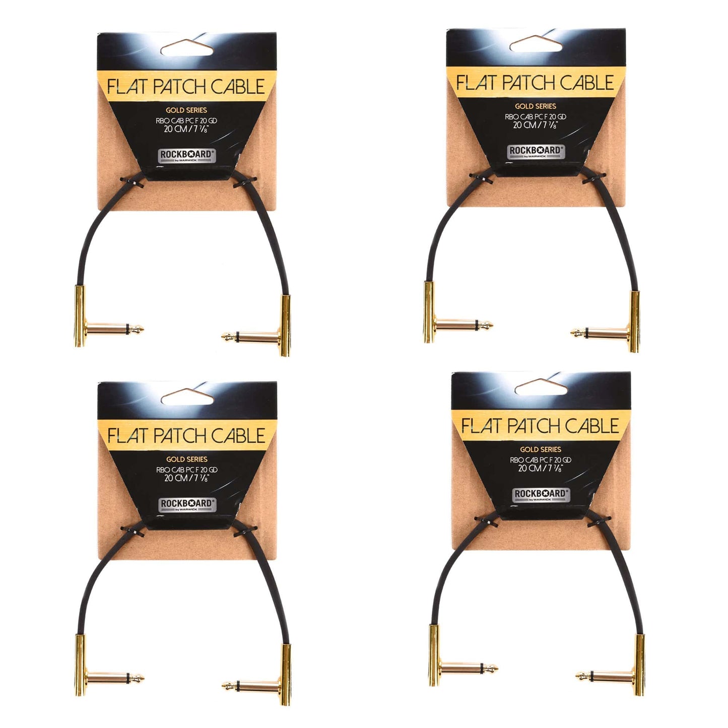 Rockgear Gold Series 20 cm / 7.87" 4 Pack Bundle Accessories / Cables