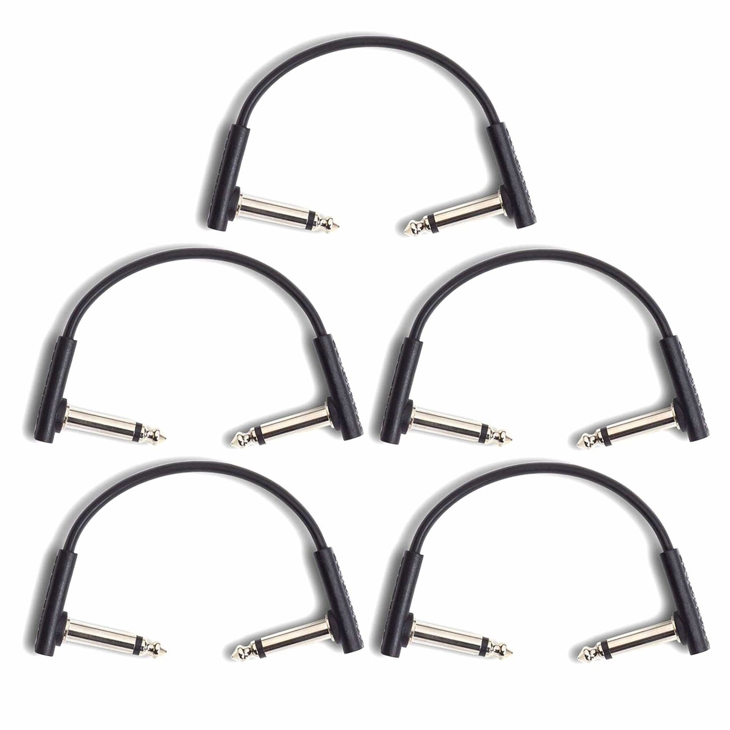 RockGear RockBoard Flat Patch Cable Black 10cm (3.94") 5 Pack Bundle Accessories / Cables