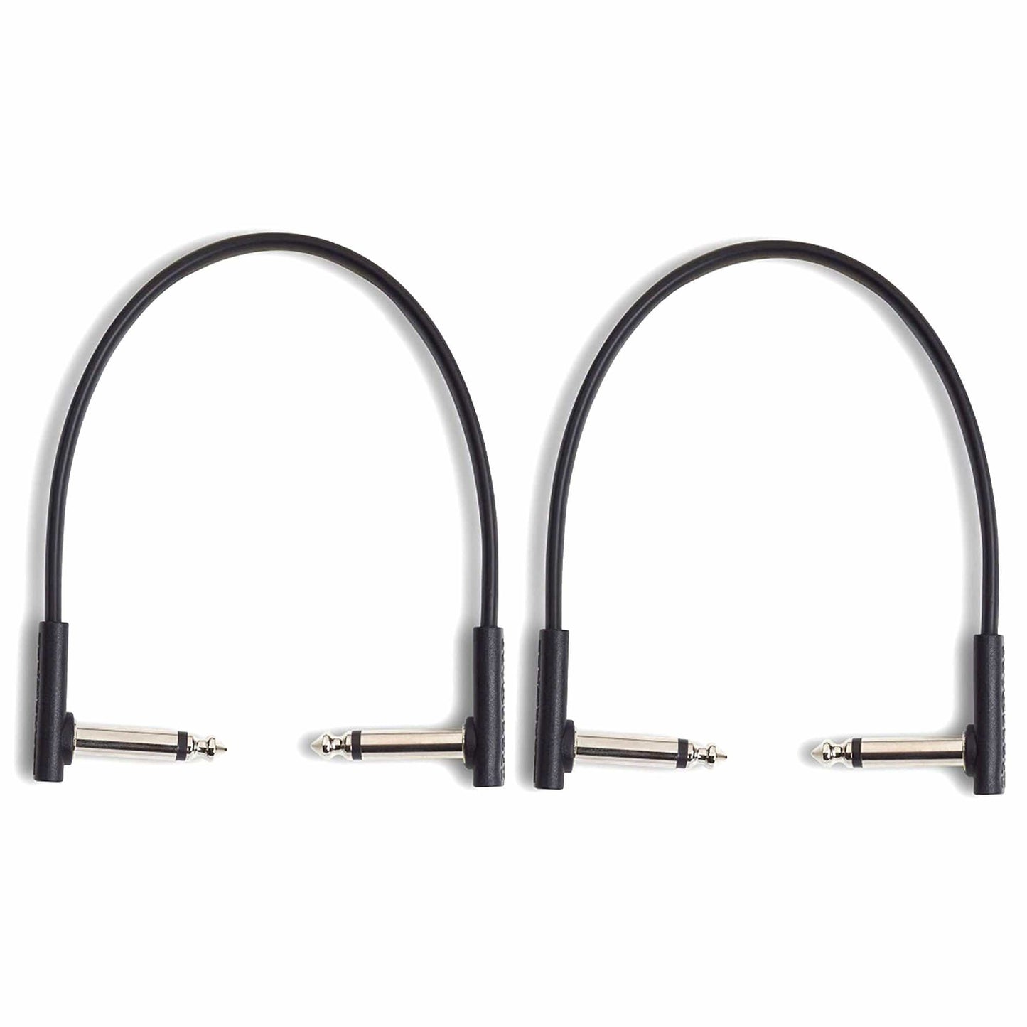 RockGear RockBoard Flat Patch Cable Black 20cm (7.87") 2 Pack Bundle Accessories / Cables
