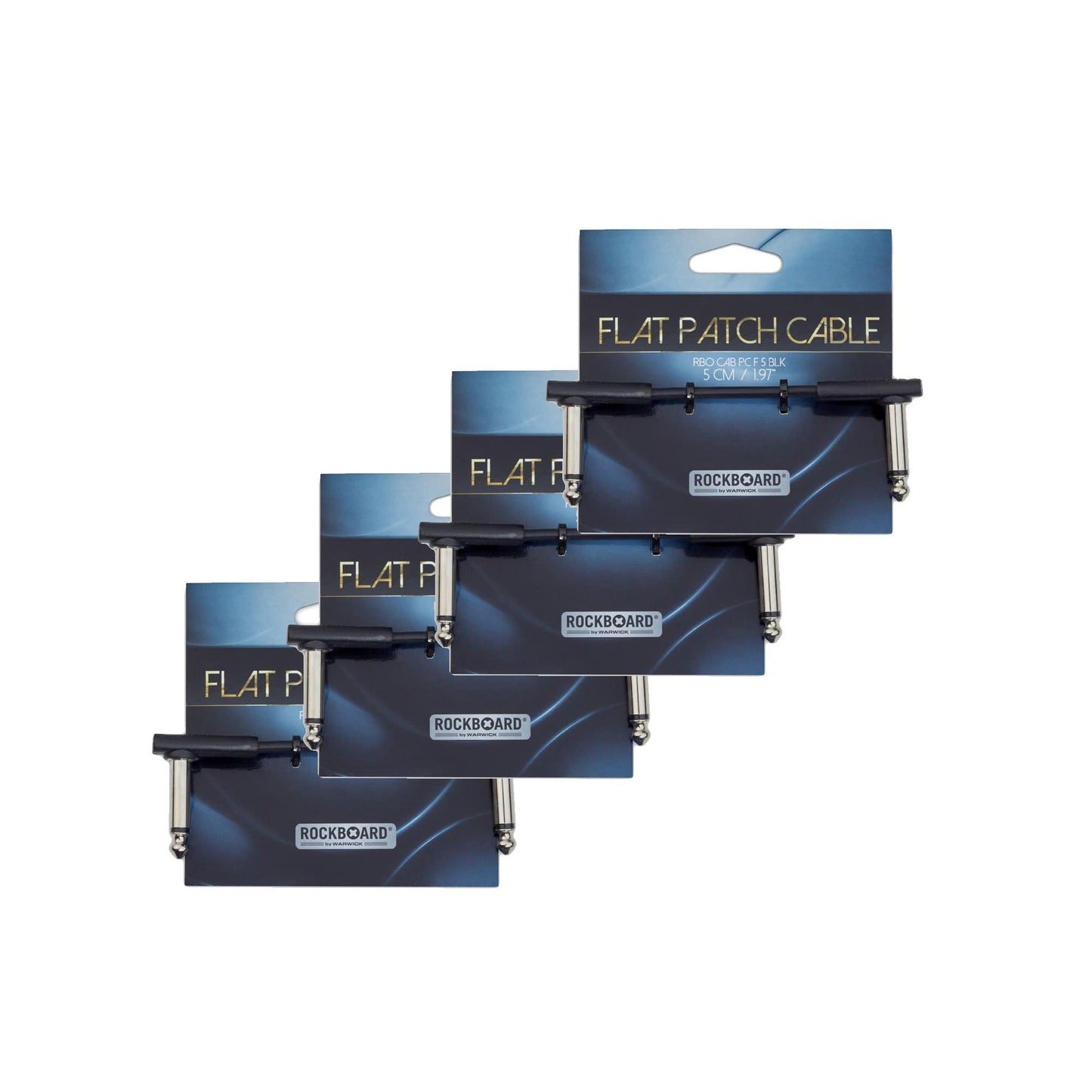 RockGear RockBoard Flat Patch Cable Black 5cm (1.97") 4 Pack Bundle Accessories / Cables