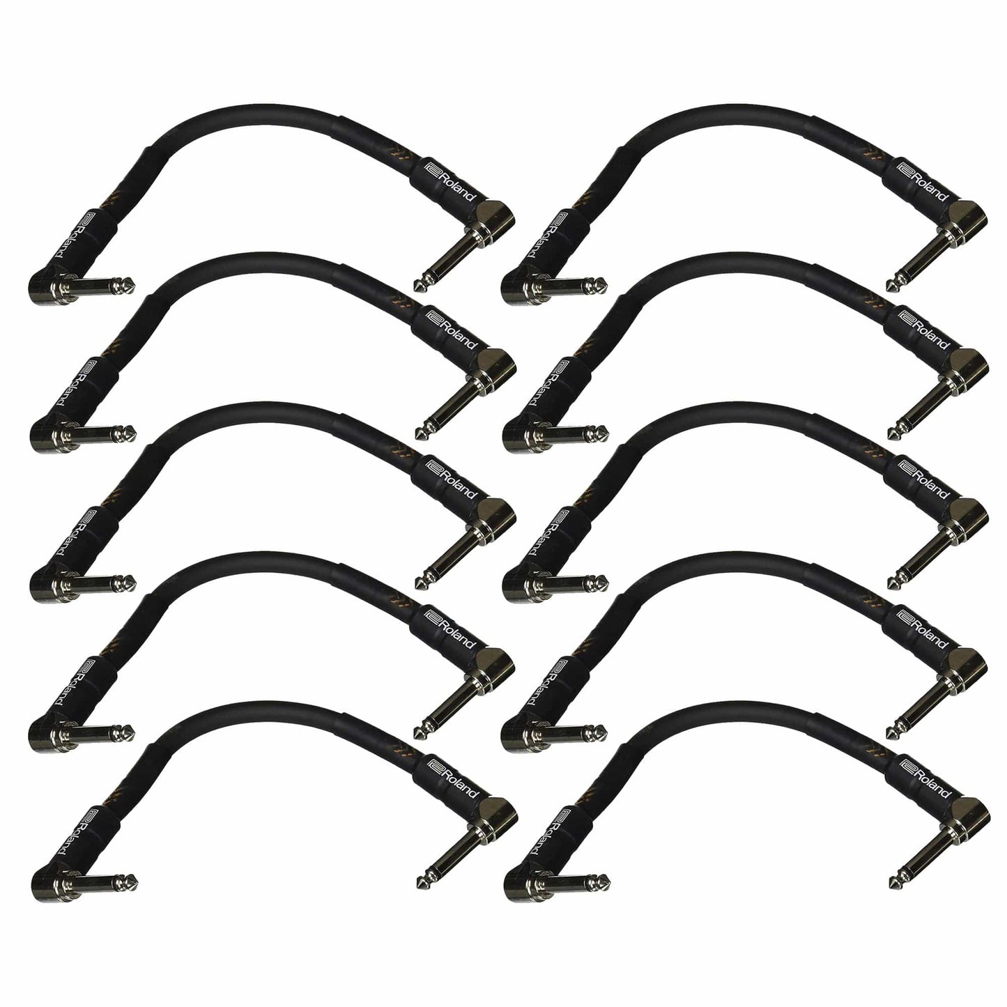 Roland Black Series 6" A/A 1/4" Patch Cable 10 Pack Bundle Accessories / Cables
