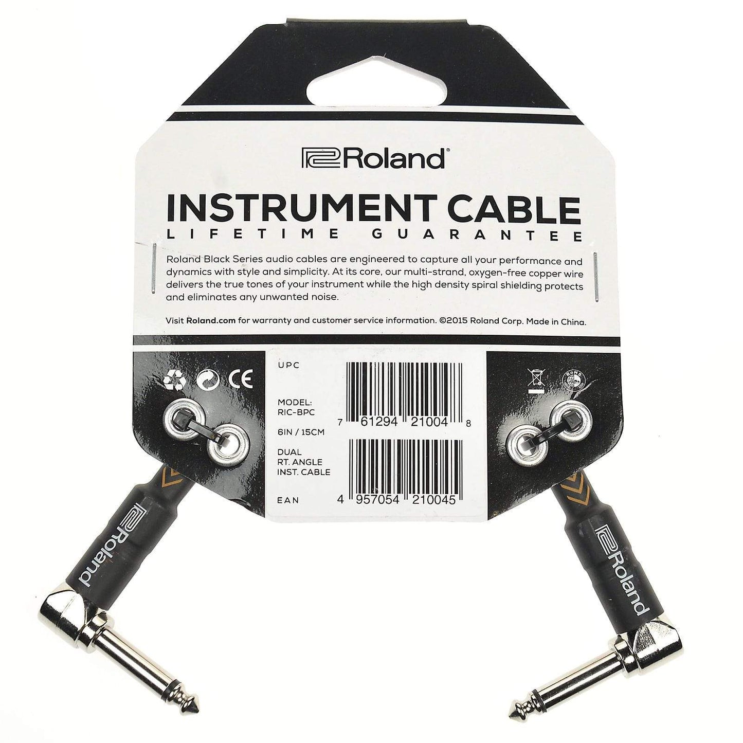 Roland Black Series 6" A/A 1/4" Patch Cable Accessories / Cables