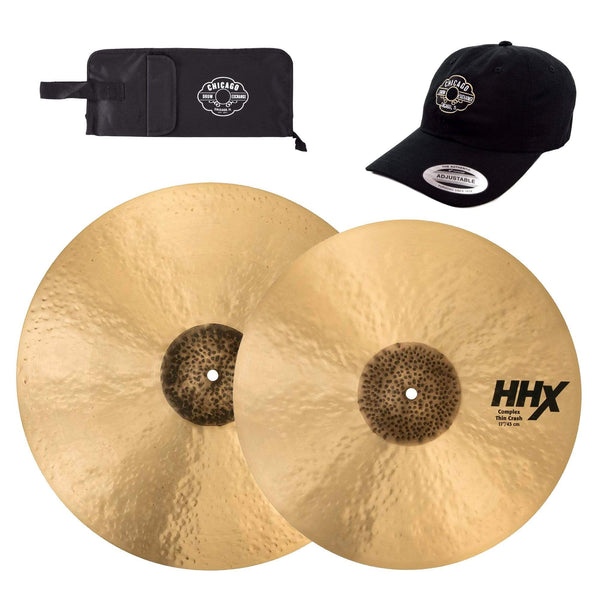 Sabian 17/19" HHX Complex Thin Crash Cymbal Set w/CDE Logo Hat & Stick