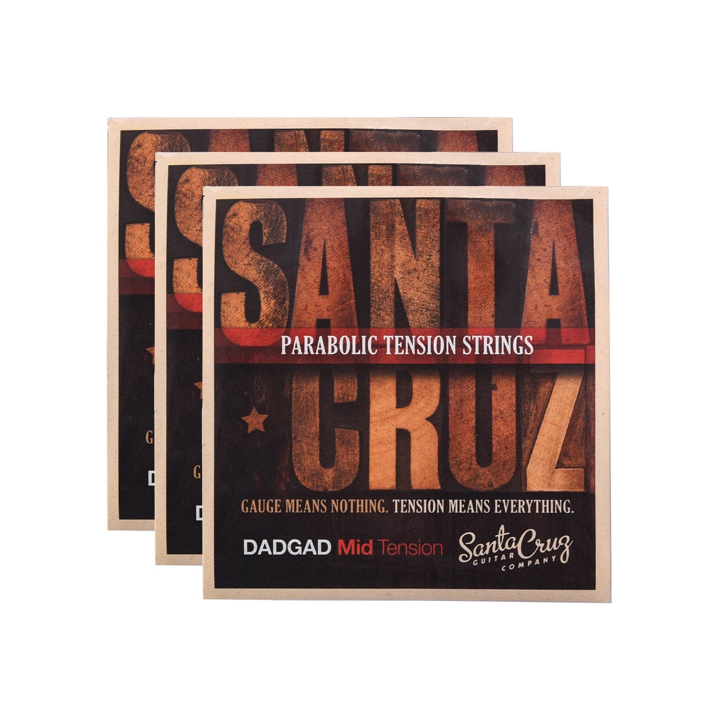 Santa Cruz Parabolic Tension Strings DADGAD Mid Tension 3 Pack Bundle Accessories / Strings / Guitar Strings