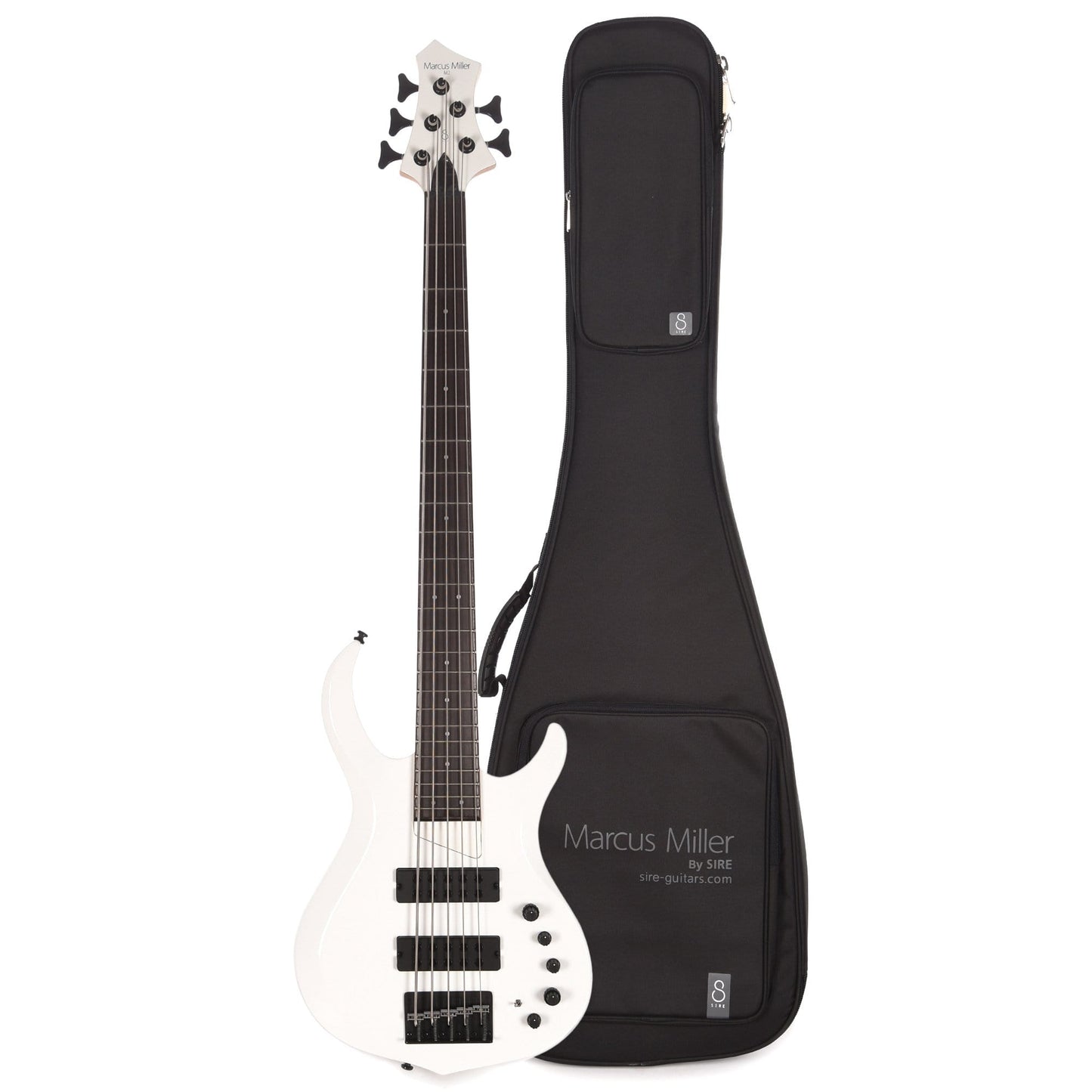 Sire Marcus Miller M2 5-String White Pearl Gloss (2nd Gen) and Sire Gig Bag Bundle Bass Guitars / 5-String or More