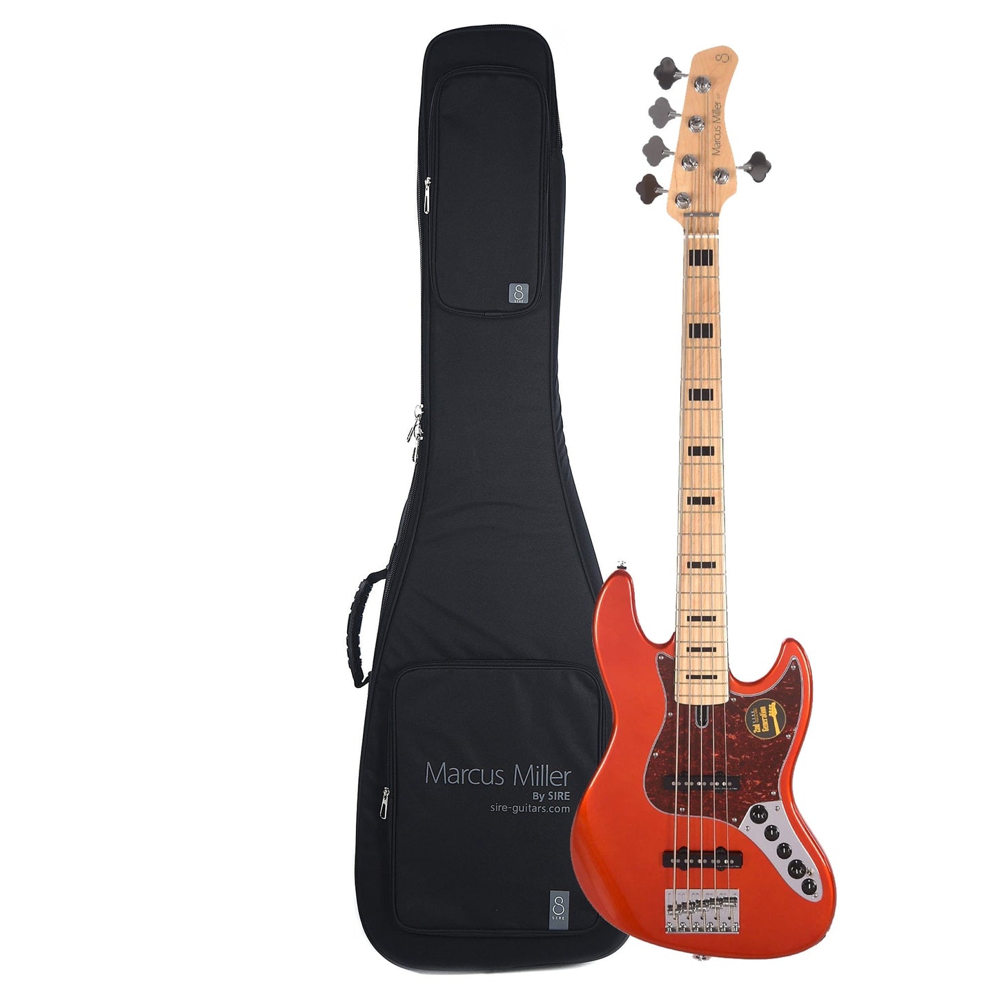Sire Marcus Miller V7 Vintage Swamp Ash 5-String Bright Metallic Red (2nd Gen) and Sire Gig Bag Bundle Bass Guitars / 5-String or More