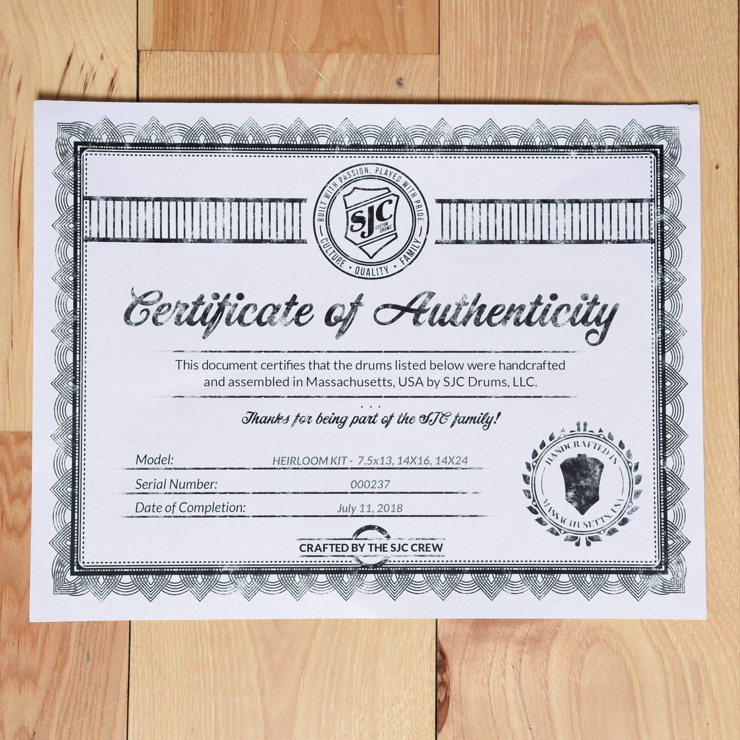 SJC 13/16/24 3pc. Heirloom Series Drum Kit Yellow Matte w/Chrome Hdw Drums and Percussion / Acoustic Drums / Full Acoustic Kits