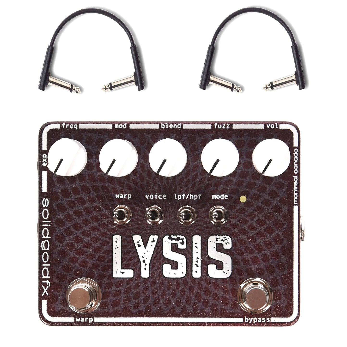 SolidGoldFX LYSIS Polyphonic Octave Down Fuzz Modulator w/RockBoard Flat Patch Cables Bundle Effects and Pedals / Octave and Pitch