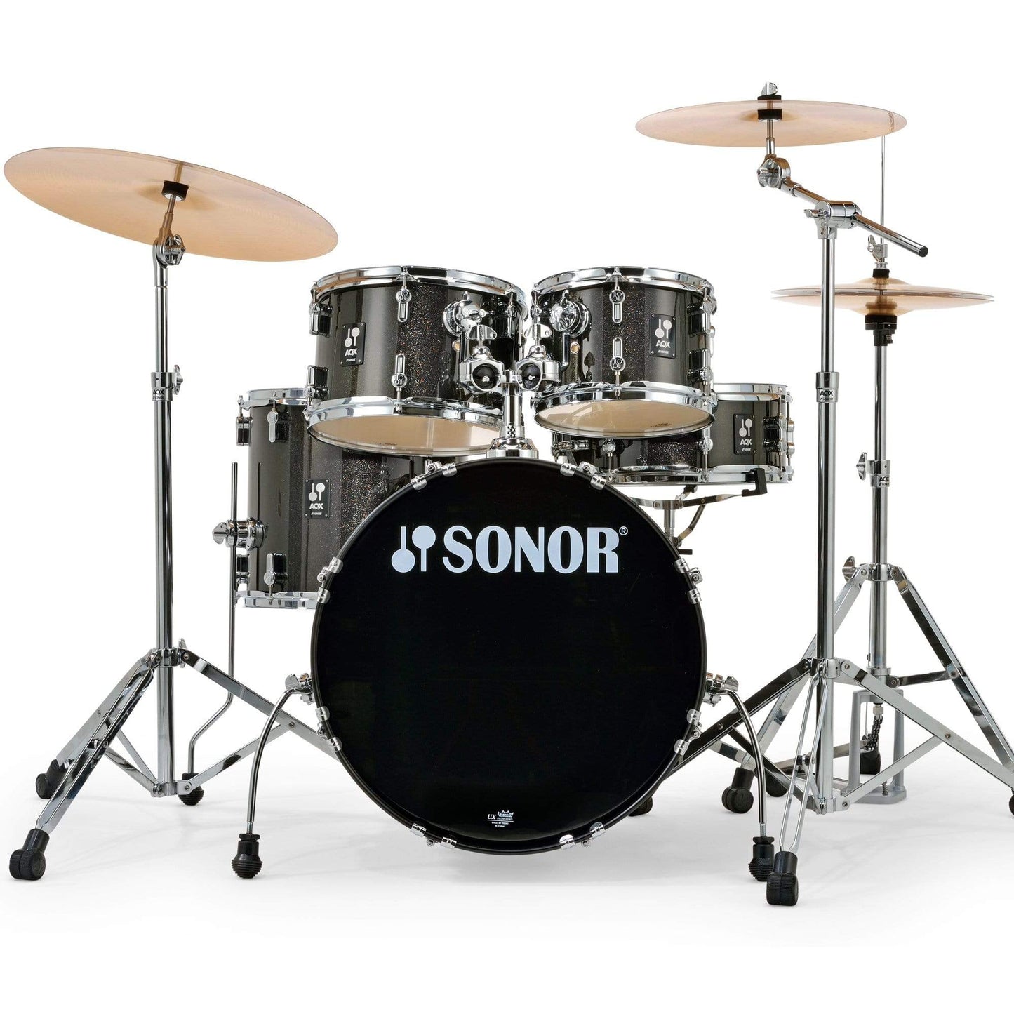 Sonor AQX Studio 10/12/14/20/5.5x14 5pc. Drum Kit Black Midnight Sparkle w/Hardware Drums and Percussion / Acoustic Drums / Full Acoustic Kits