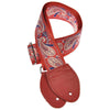 Souldier Guitar Strap - Cream & Blue Paisley on Red (Red Belt & Ends) Accessories / Straps