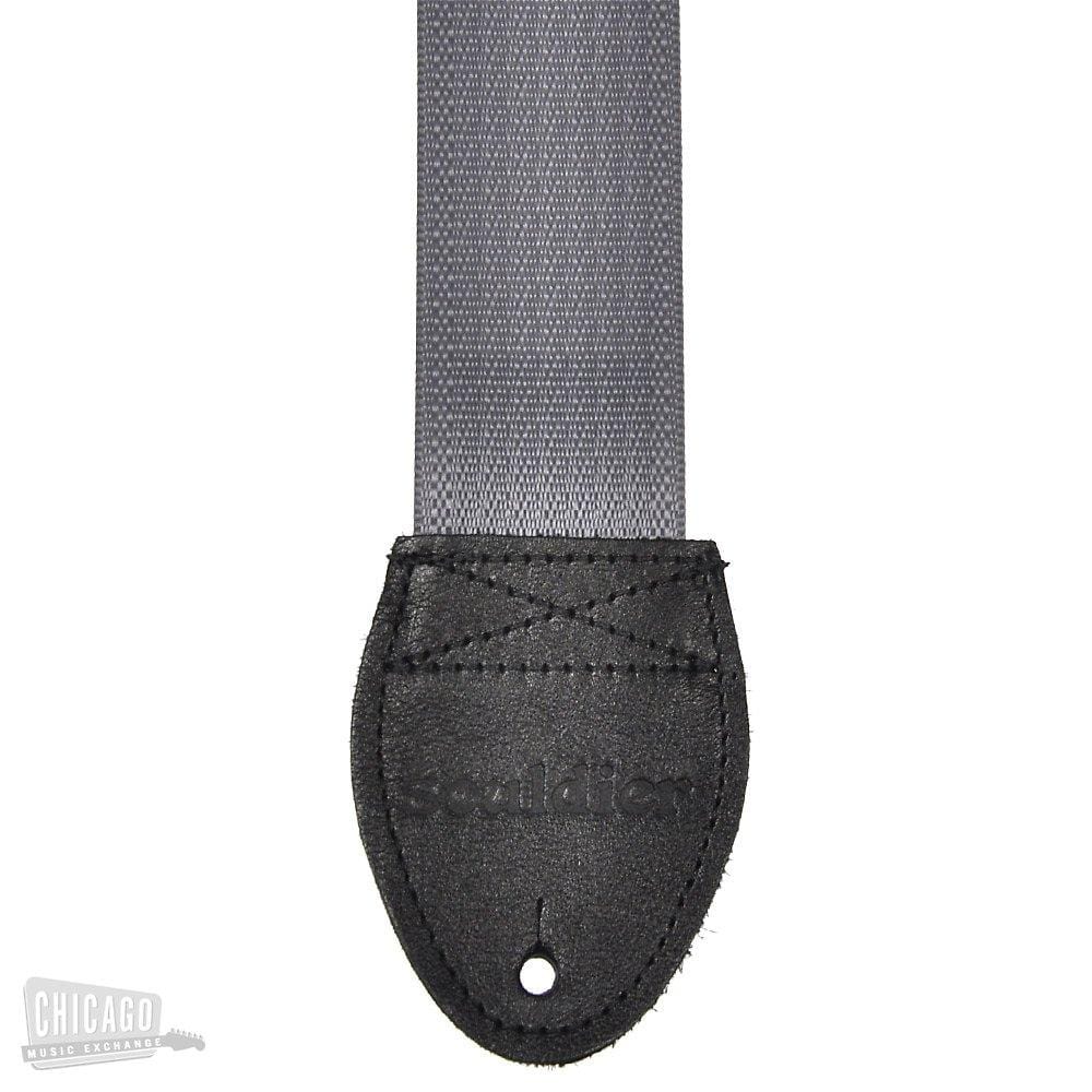 Souldier Guitar Strap - Plain Gray (Black Ends) Accessories / Straps