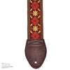 Souldier Guitar Strap - Red Tulip on Burgundy (Burgundy Ends) Accessories / Straps