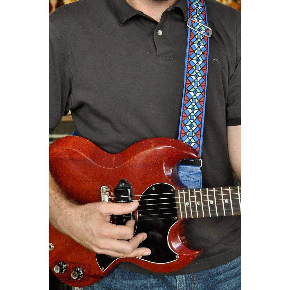 Souldier Guitar Strap - Vintage Woodstock Red Vinyl and Rivets Accessories / Straps
