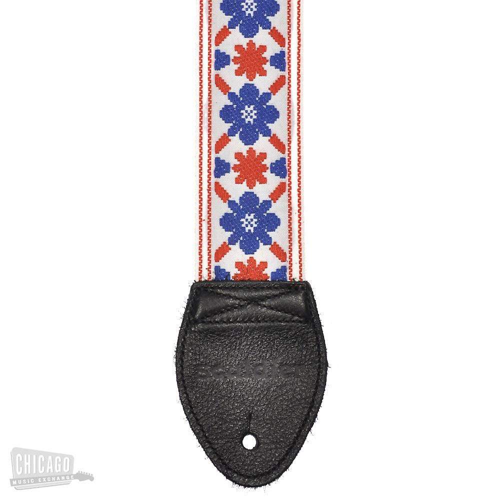 Souldier Guitar Strap - White Tulip 'Cream Clapton Fool' (Black Ends) Accessories / Straps