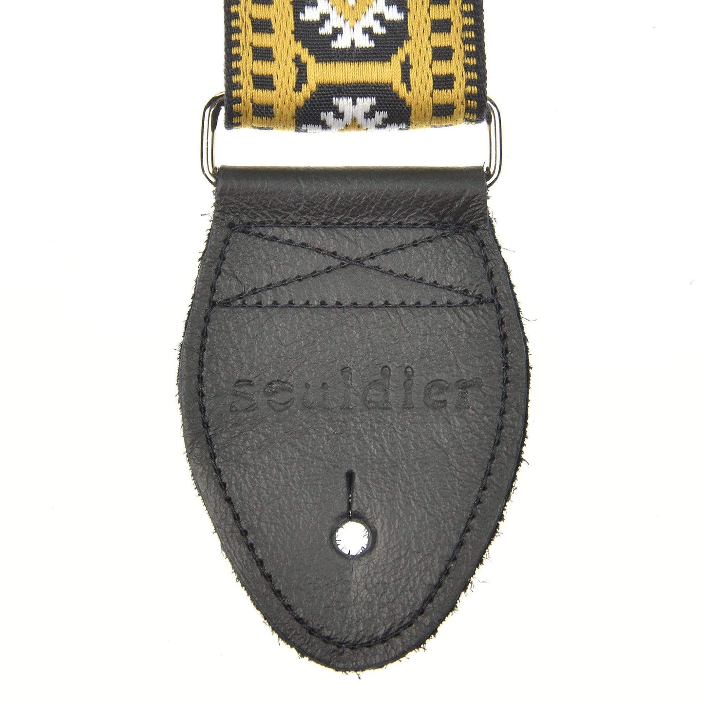 Souldier Pillar Old Gold w/White Stars 2" Strap (Black Belt & Black Ends) Accessories / Straps