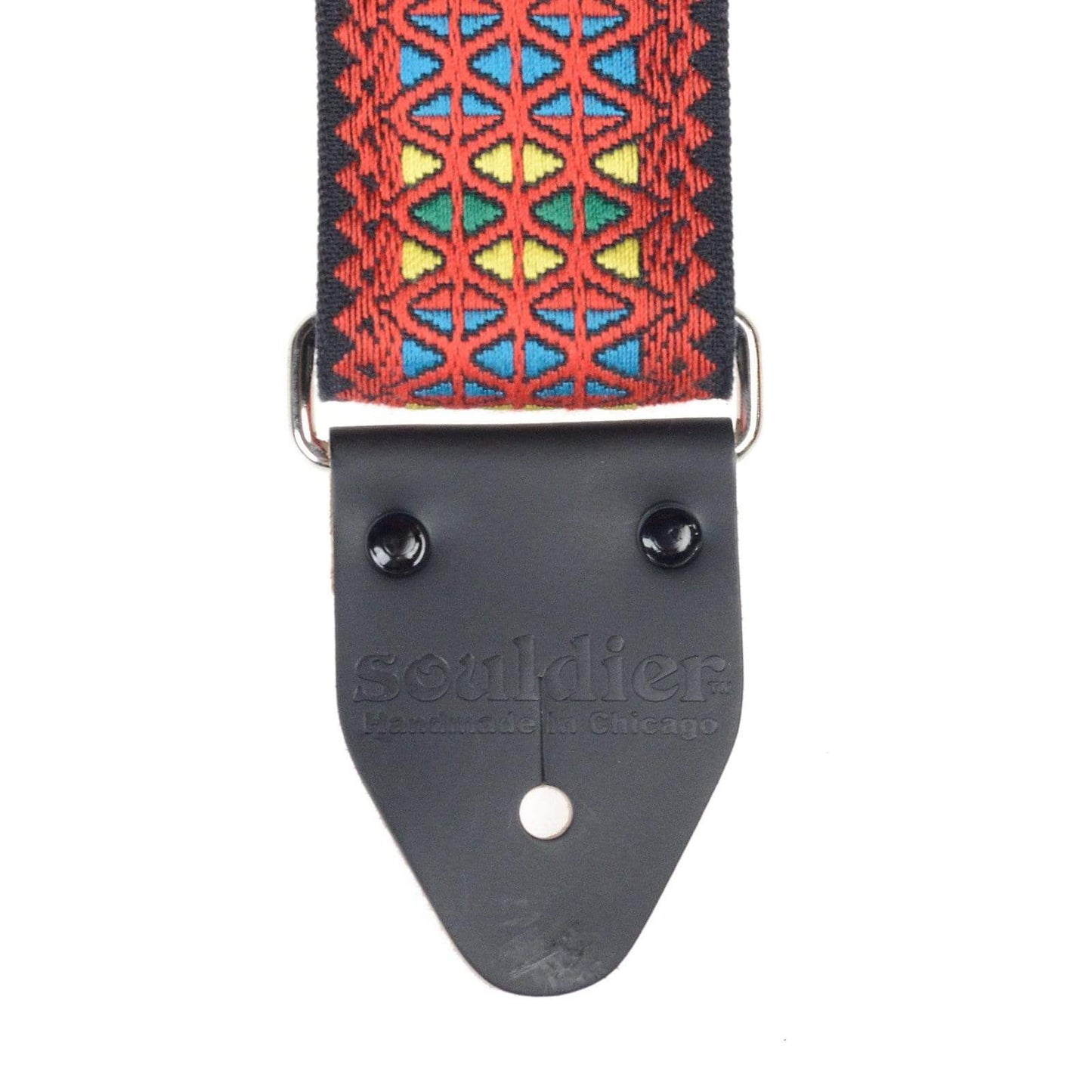 Souldier Vintage Hendrix Monterey Red 2" Guitar Strap w/Black Vinyl & Ends Accessories / Straps
