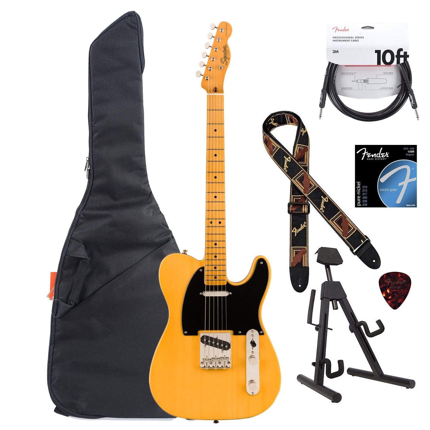 Squier Classic Vibe '50s Telecaster MN Butterscotch Blonde Essentials Bundle Electric Guitars / Solid Body